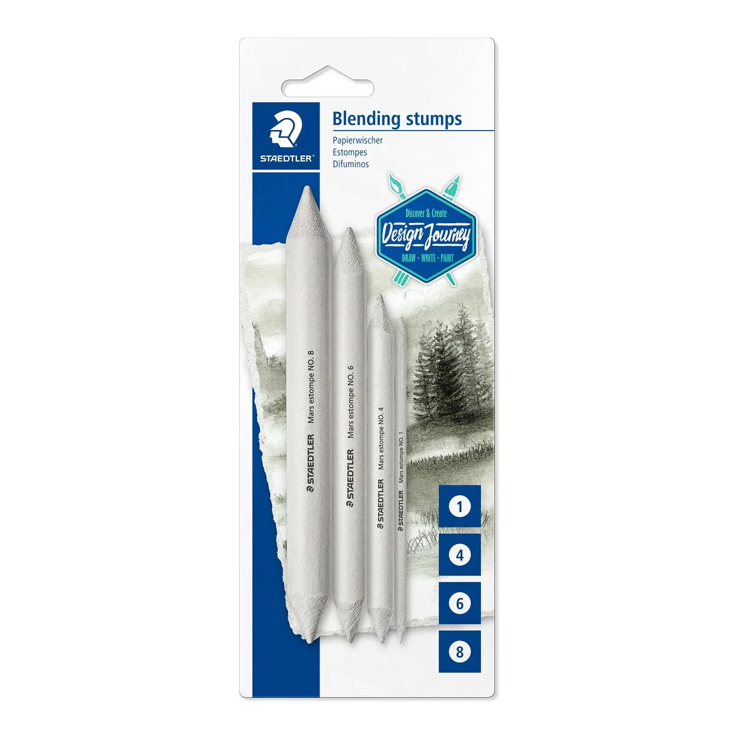 NEU Staedtler Set mit Papierwischern in Gr��e 1, 4, 6, 8