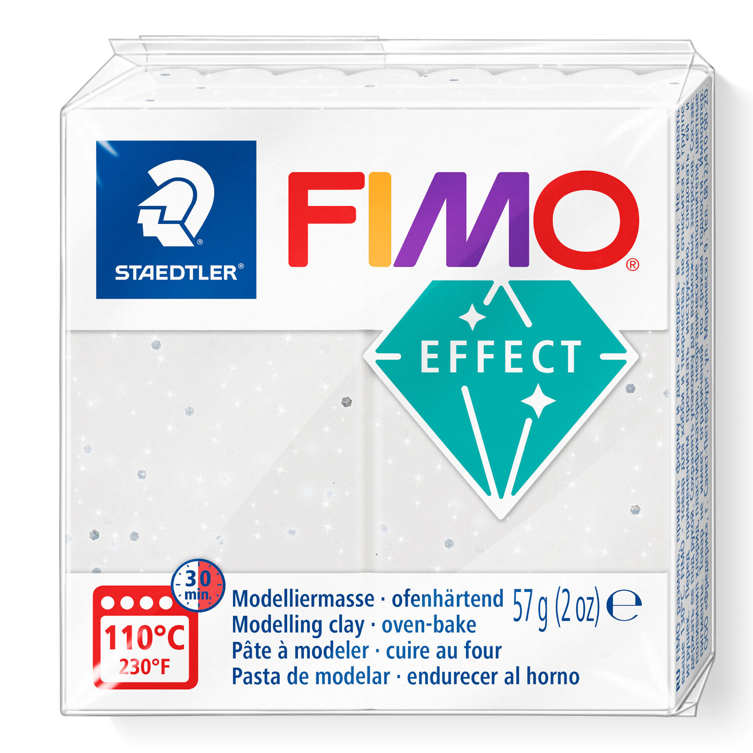 NEU Fimo Effect 57g, wei�er Granit