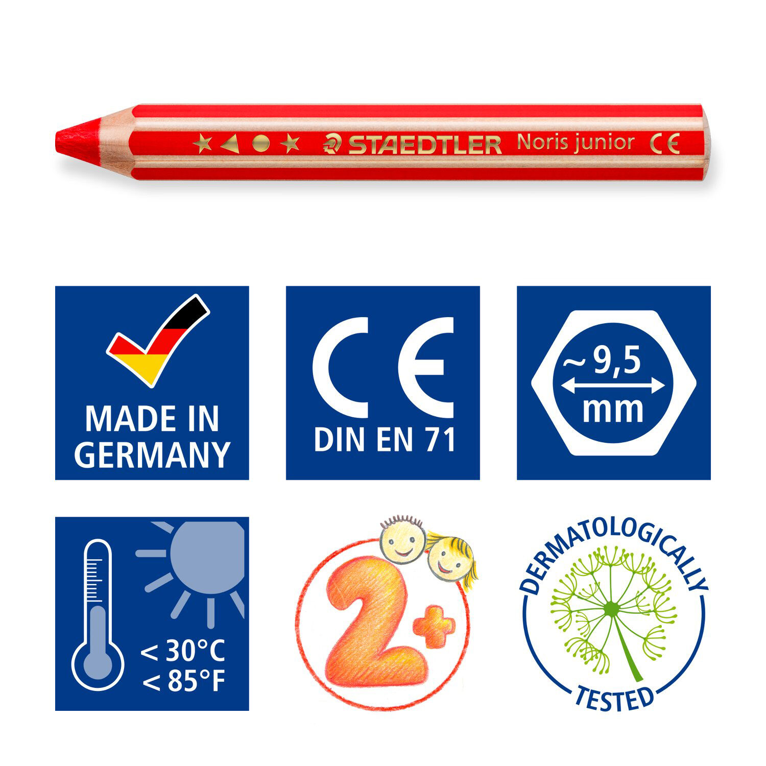 Staedtler Kindermalstift 3in1, Noris junior 140, 1 Stift, Gelb Bild 4