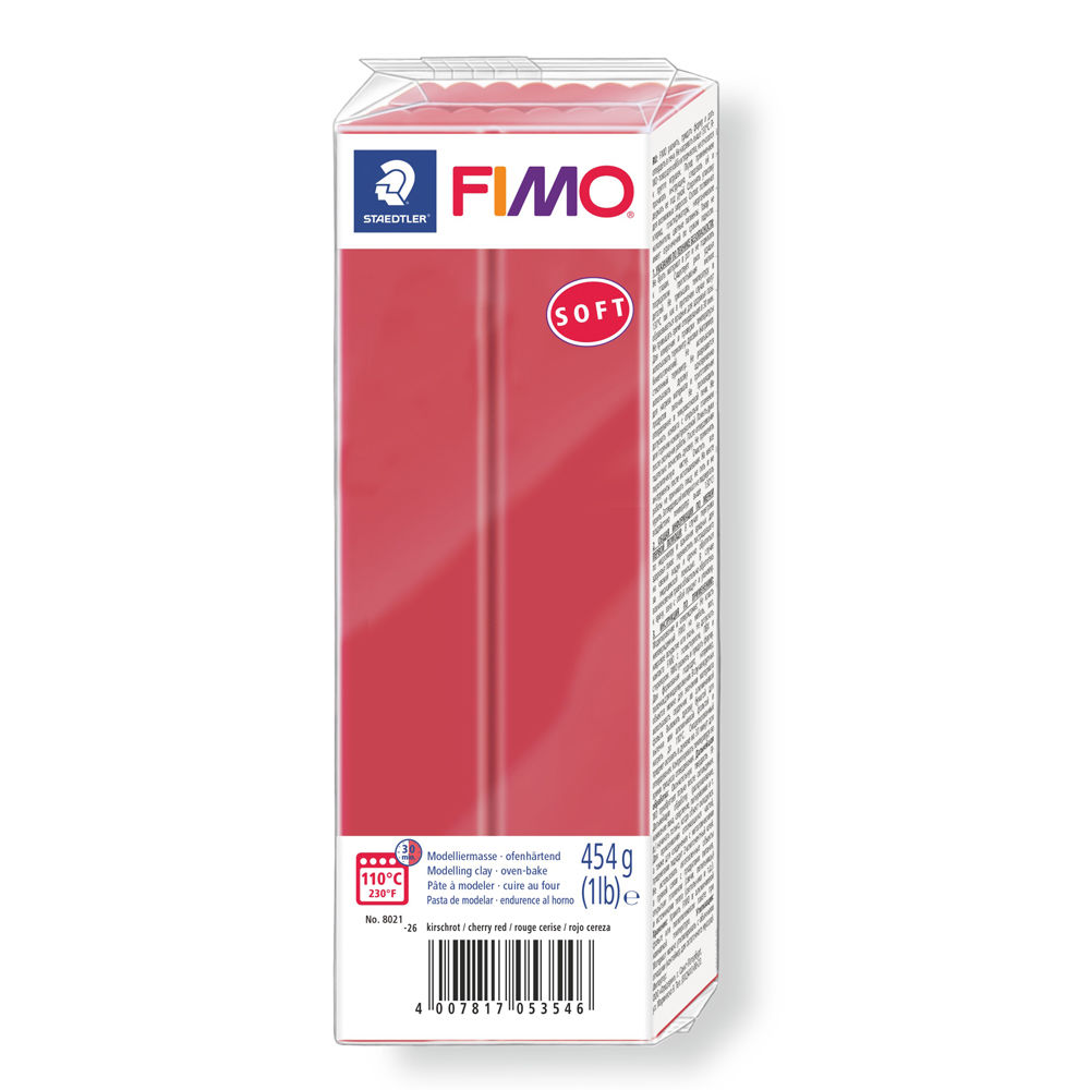 Fimo Soft Gro�block, 454g, Kirschrot