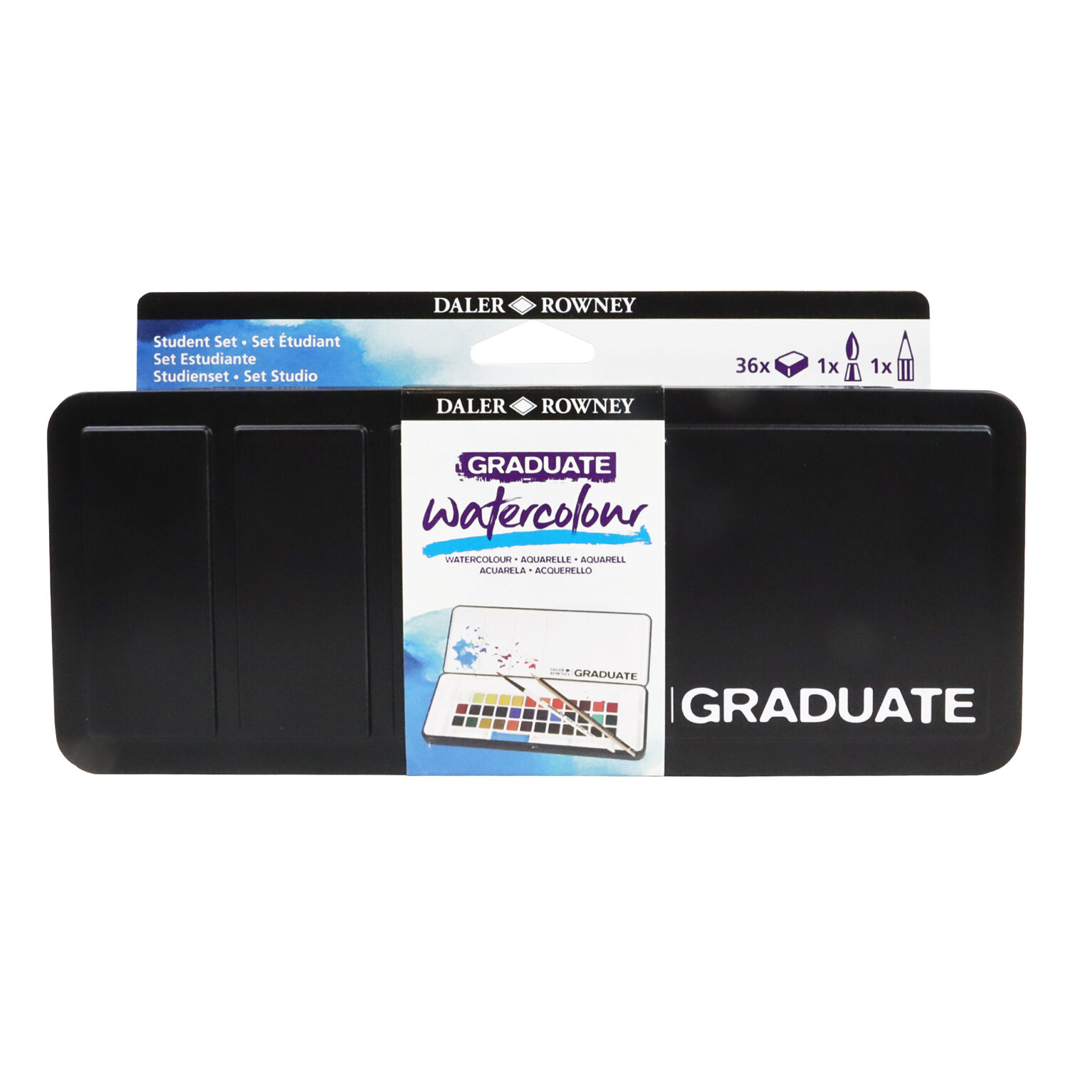 NEU GRADUATE Aquarell Metallkasten mit 36 x 1/2 N�pfchen