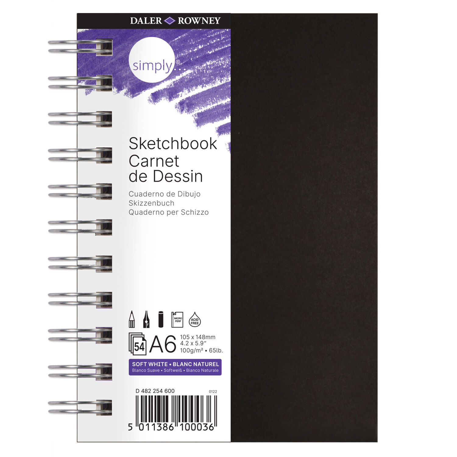 NEU Simply Spiral-Skizzenbuch, mikroperforiert � 100 g/m�, 54 Blatt, DIN A6