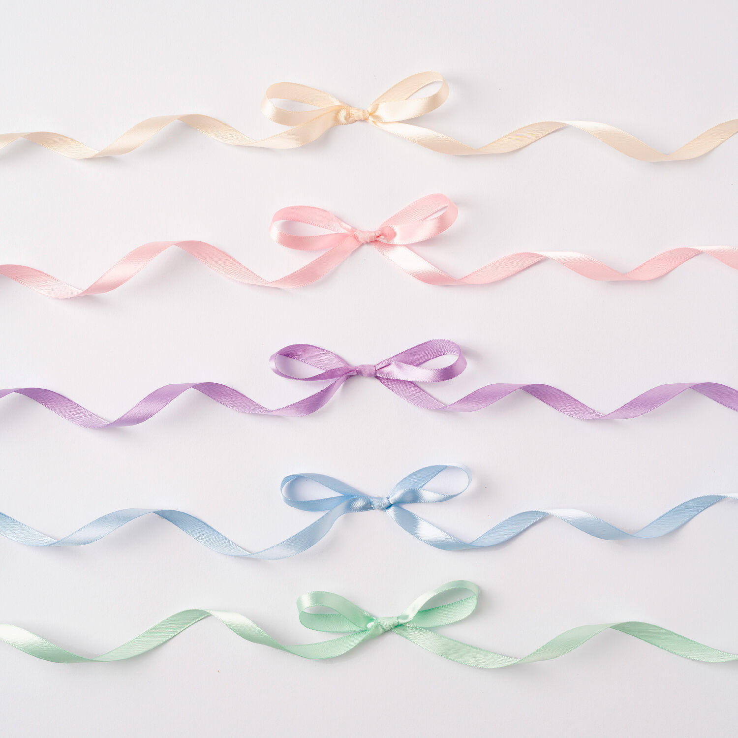 Satinb�nder-Mix Pastell, 5 Farben, 10mm x 4 Meter Bild 2