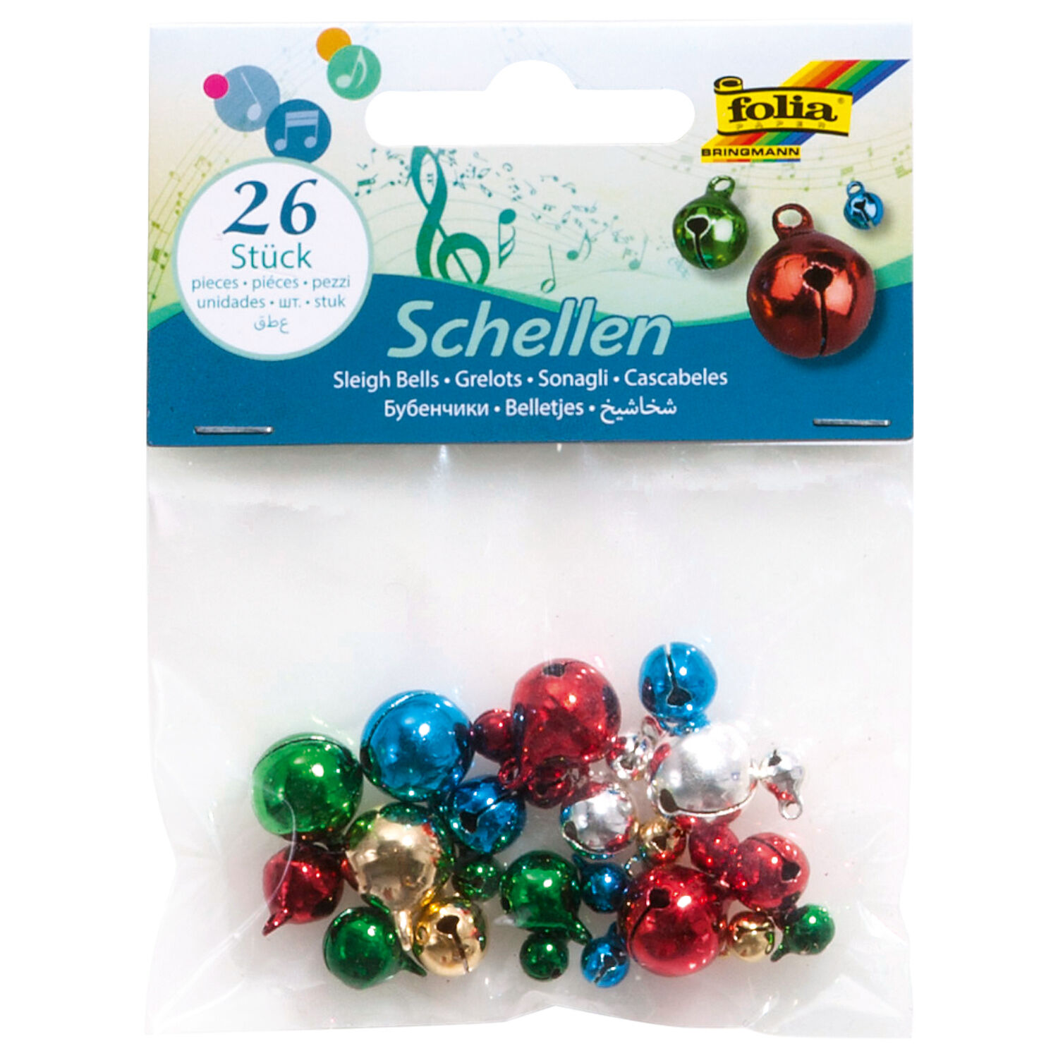 Schellen, 26 St�ck, intensiv Farben