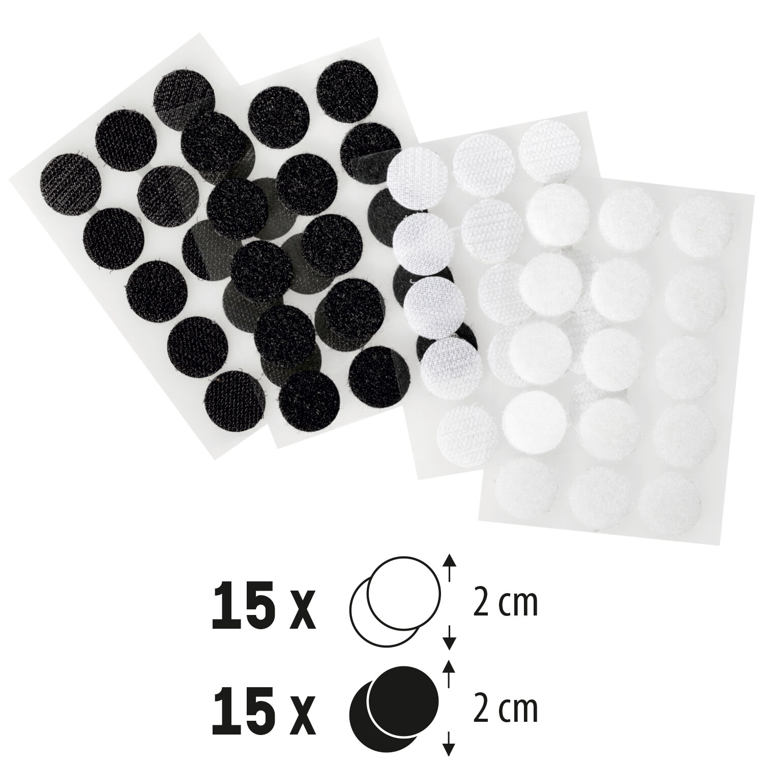 Klettpunkte schwarz + wei�, 30 St�ck, � 2 cm Bild 2