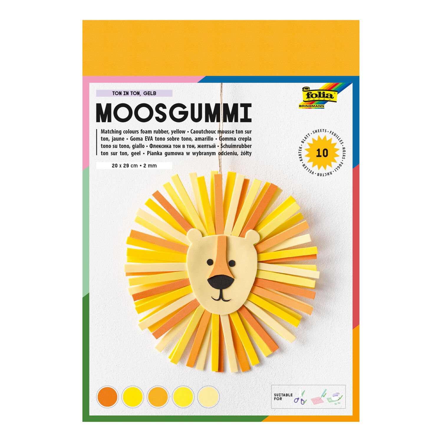 Moosgummi / Schaumstoffplatten f�r vielf�ltige Bastelarbeiten, Ton in Ton Sortiment, Gelb