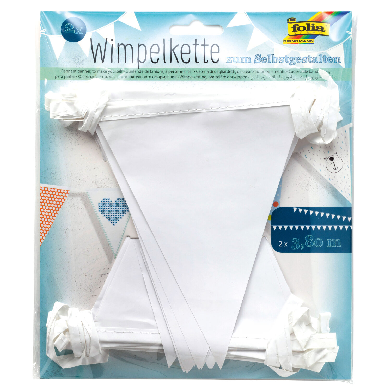Wimpelkette, wei�, 3.80m L�nge, 2 Stk.
