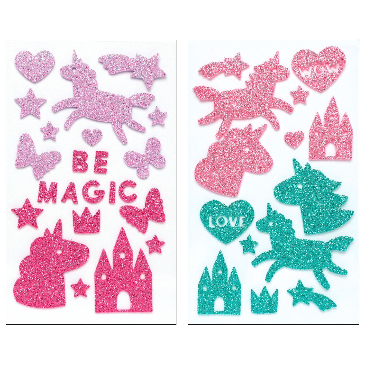 Moosgummi Glitter-Sticker Einhorn, 37 St�ck sortiert Bild 2