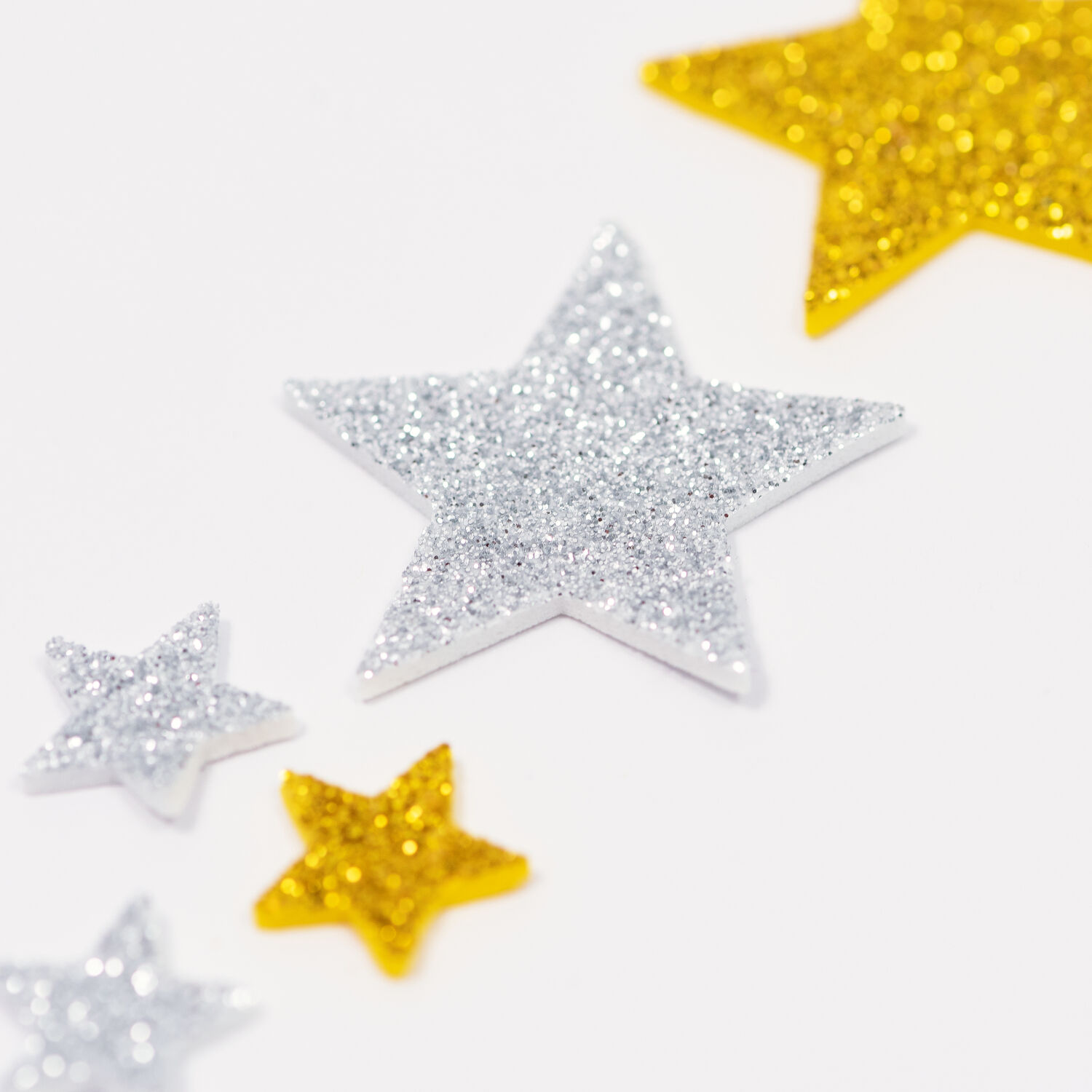 Moosgummi / Schaumstoff Glitter-Sticker Sterne f�r vielf�ltige Bastelarbeiten, 40 St�ck Bild 4