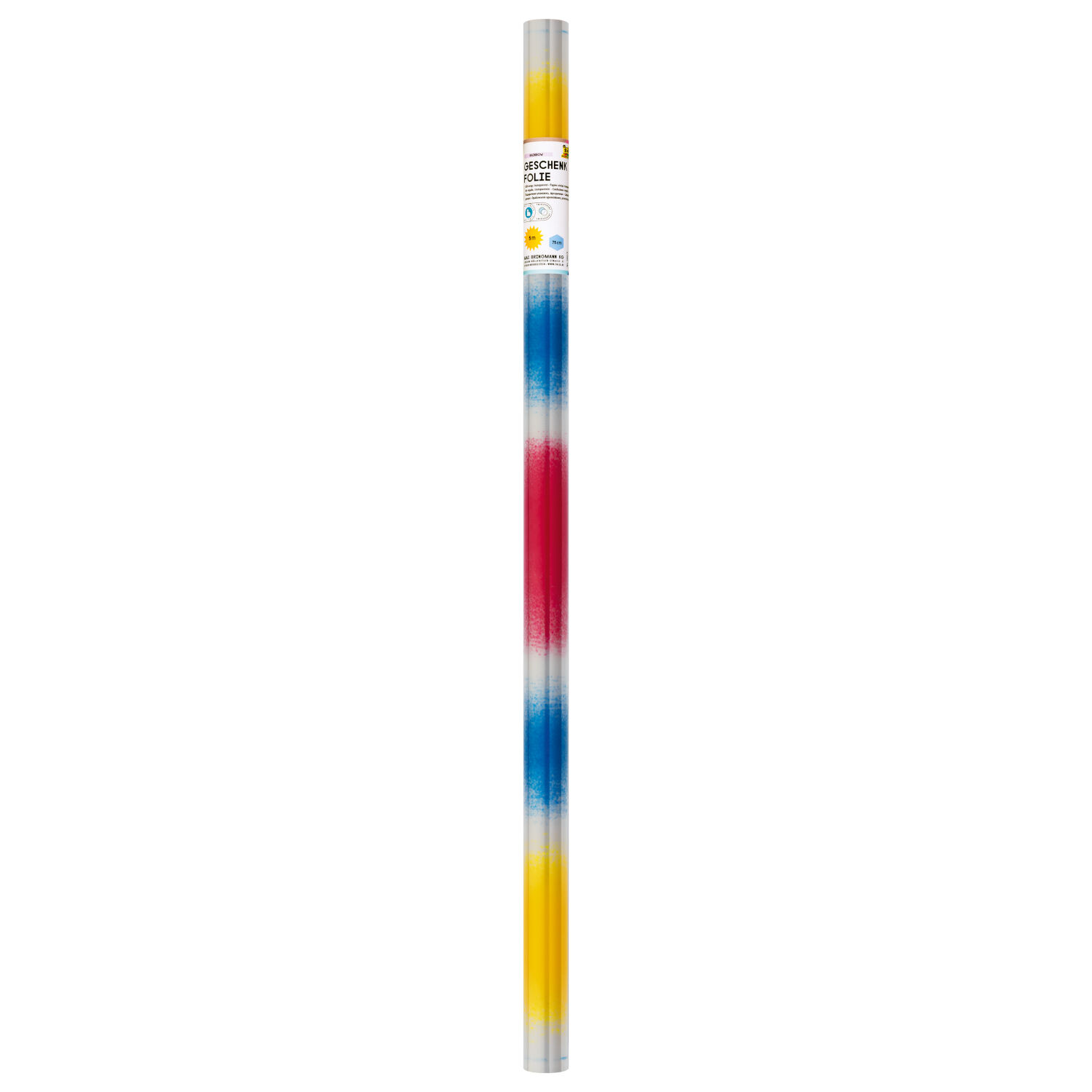 NEU Geschenkfolie Rainbow / Farbverlauf Regenbogen, 75 cm x 5 m