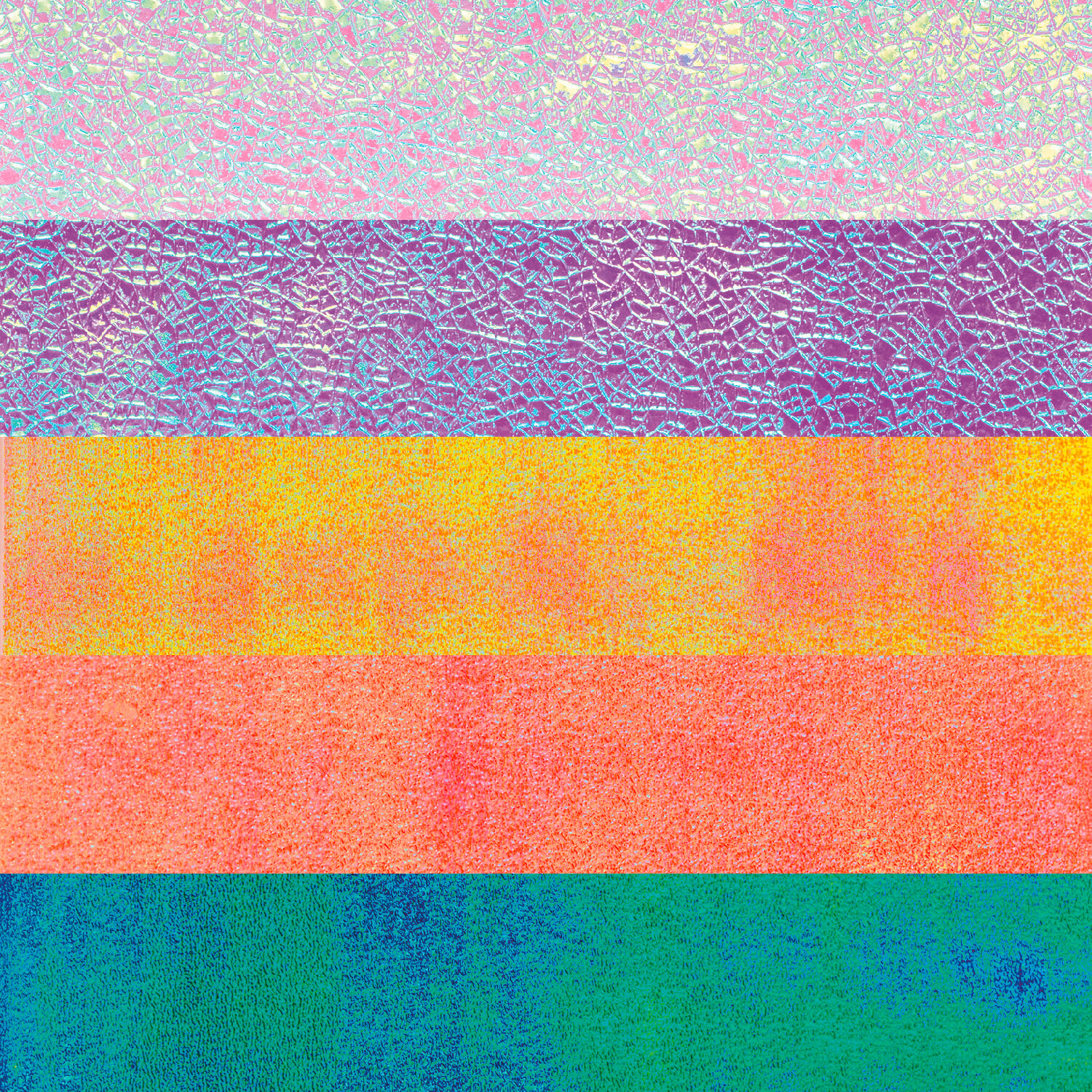 Crispy Regenbogen Papier, Irisierend, 75g/m�, 23x33cm, 10 Blatt in sortierten Farben/Pr�gungen Bild 2