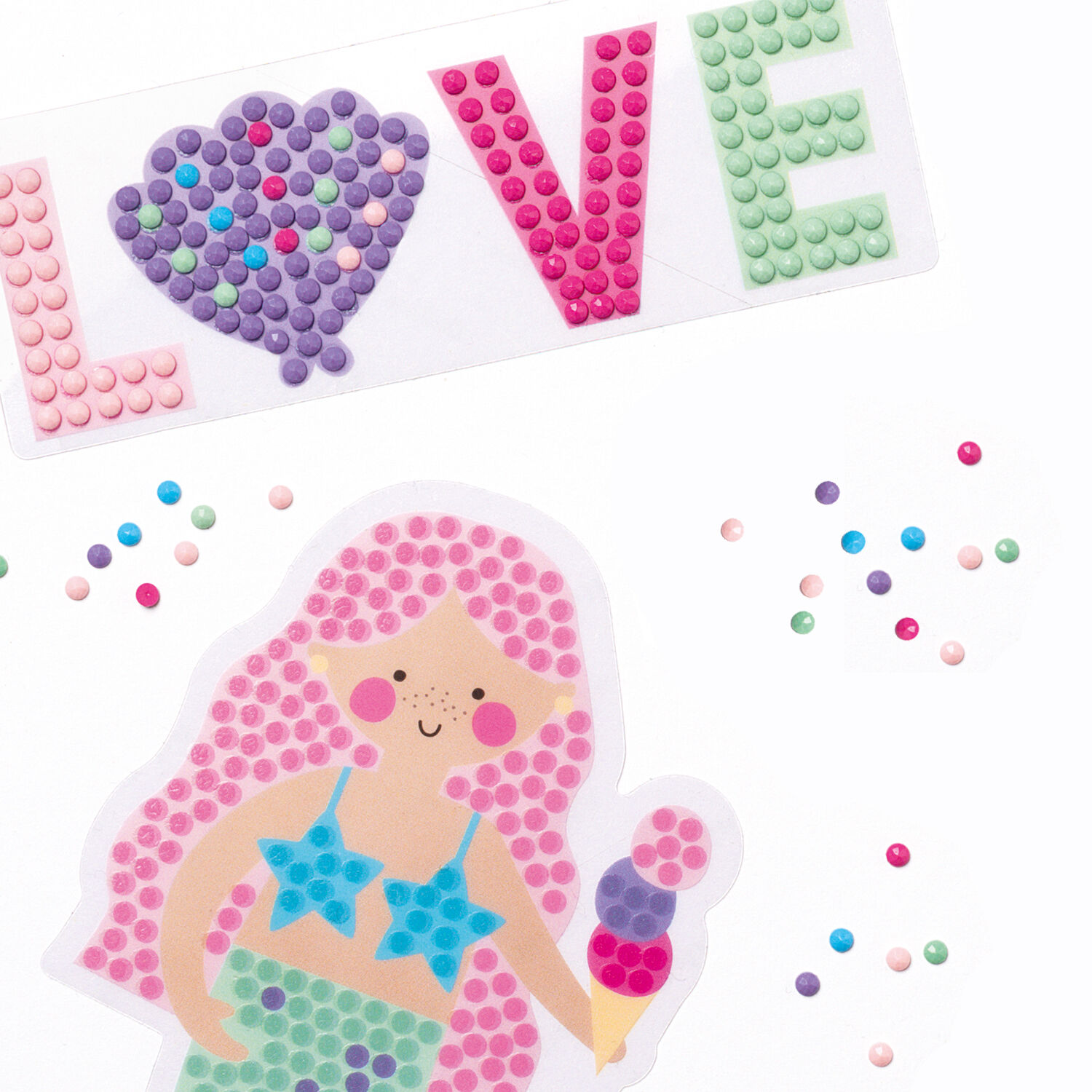 NEU Diamond Painting Set Mermaid, Komplettset f�r 6 Sticker, inkl. Zubeh�r & Anleitung Bild 4
