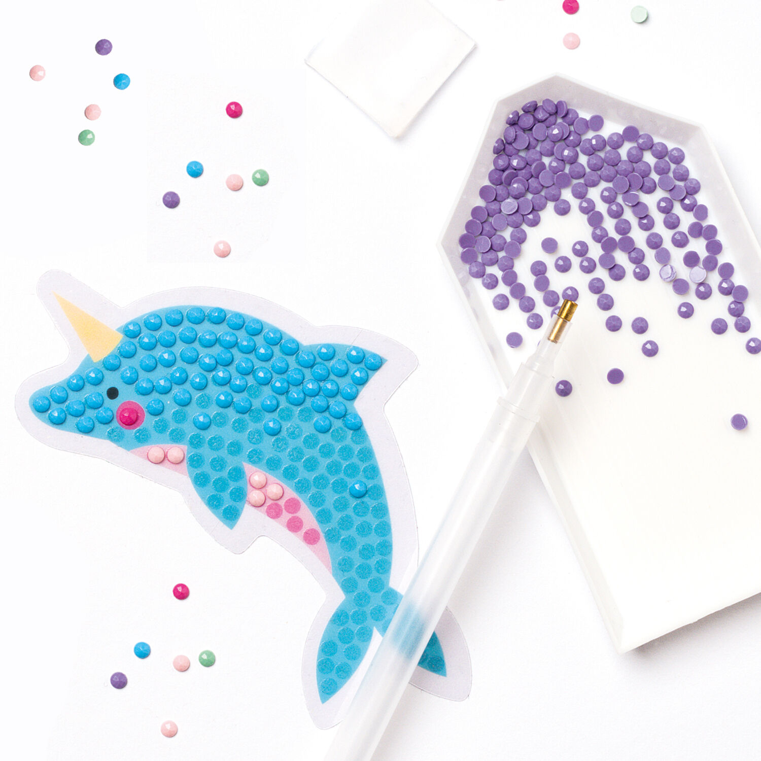 NEU Diamond Painting Set Mermaid, Komplettset f�r 6 Sticker, inkl. Zubeh�r & Anleitung Bild 5