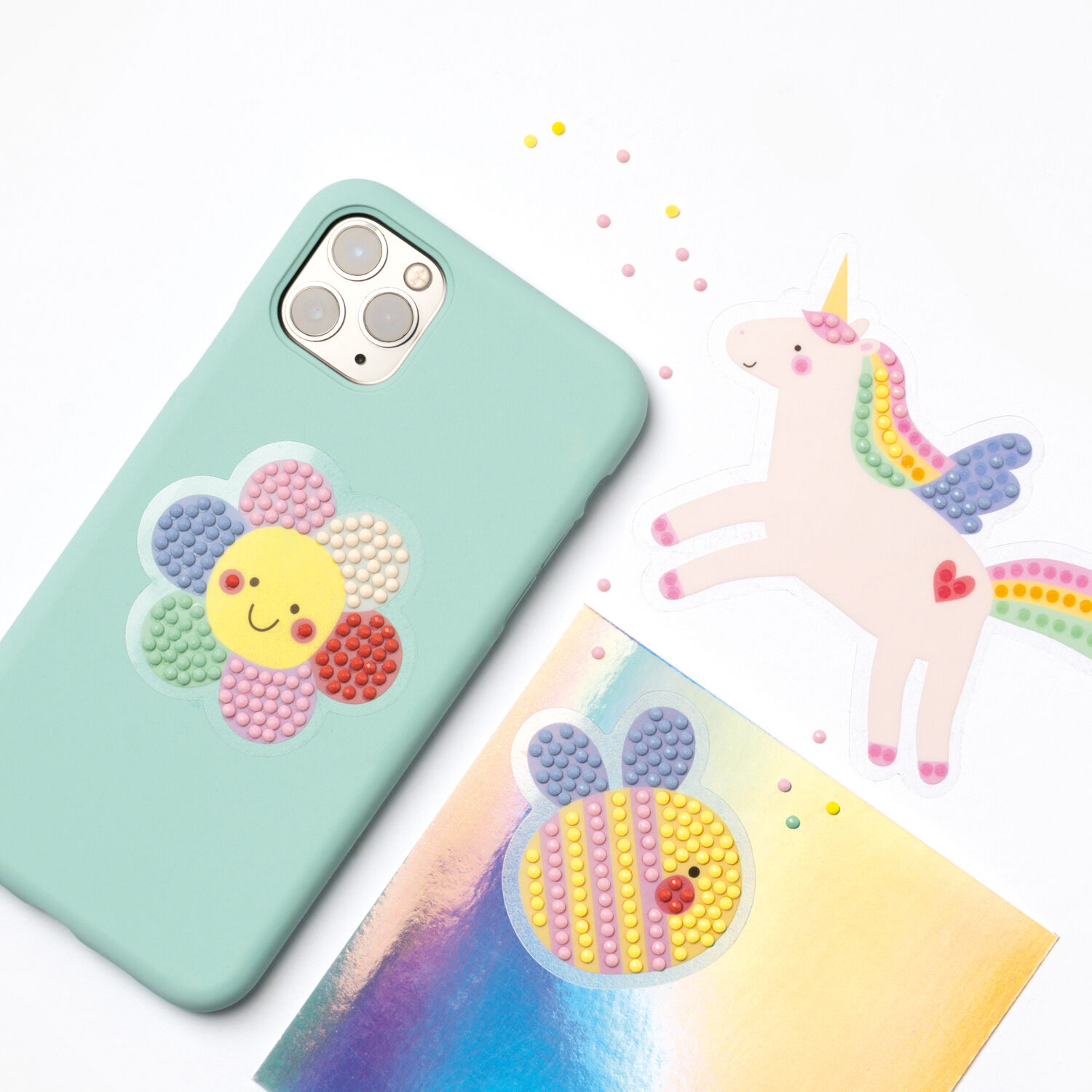 NEU Diamond Painting Set Rainbow, Komplettset f�r 6 Sticker, inkl. Zubeh�r & Anleitung Bild 3