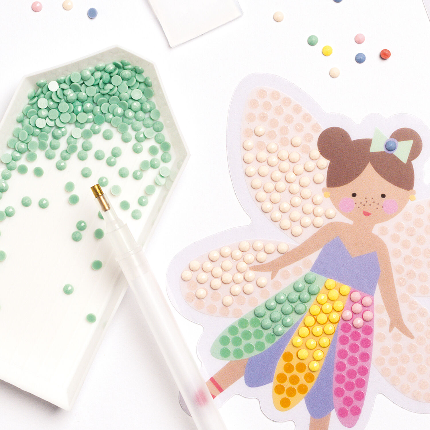 NEU Diamond Painting Set Rainbow, Komplettset f�r 6 Sticker, inkl. Zubeh�r & Anleitung Bild 5
