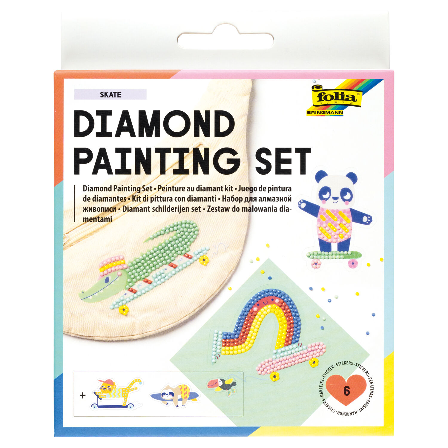 NEU Diamond Painting Set Skate, Komplettset f�r 6 Sticker, inkl. Zubeh�r & Anleitung