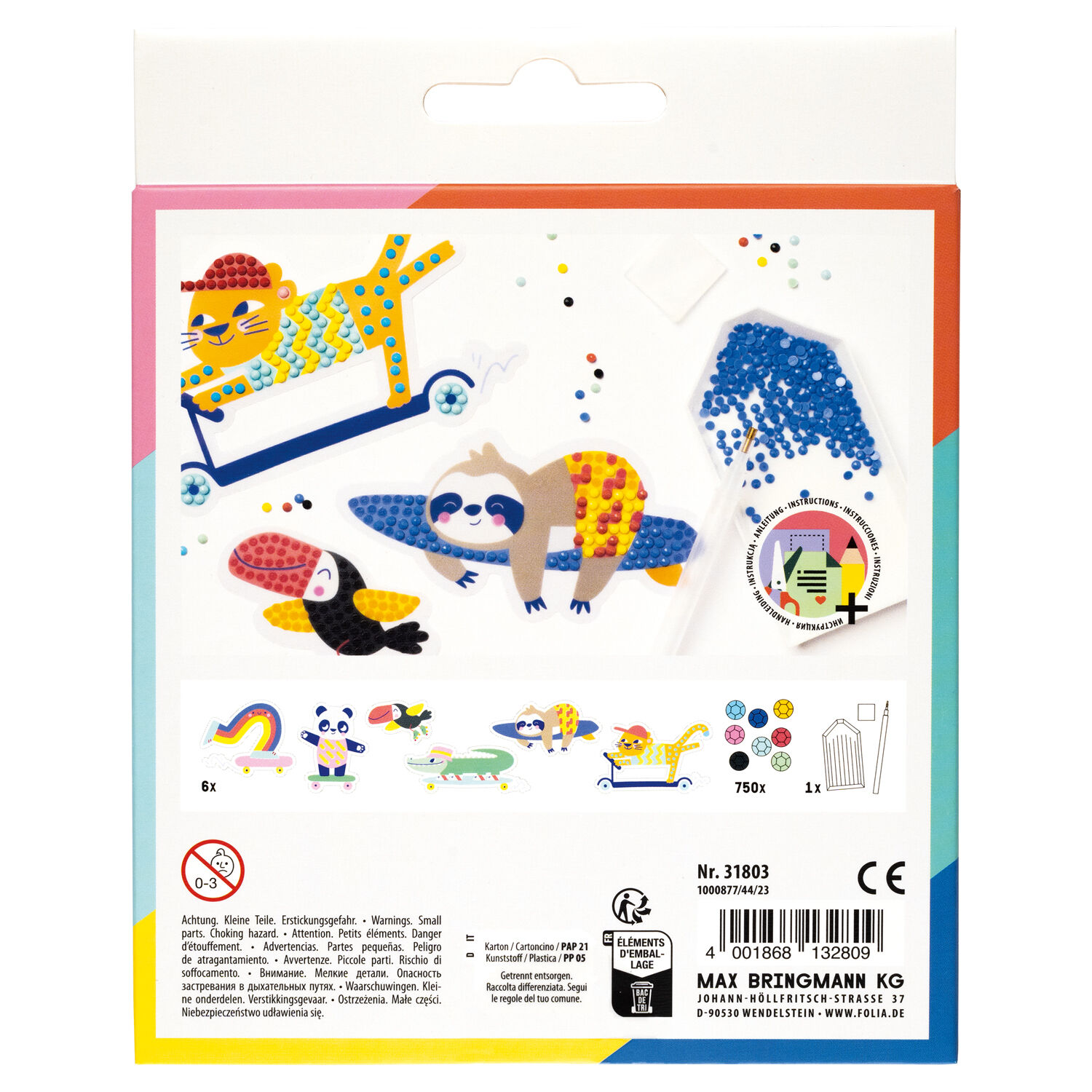 NEU Diamond Painting Set Skate, Komplettset f�r 6 Sticker, inkl. Zubeh�r & Anleitung Bild 2