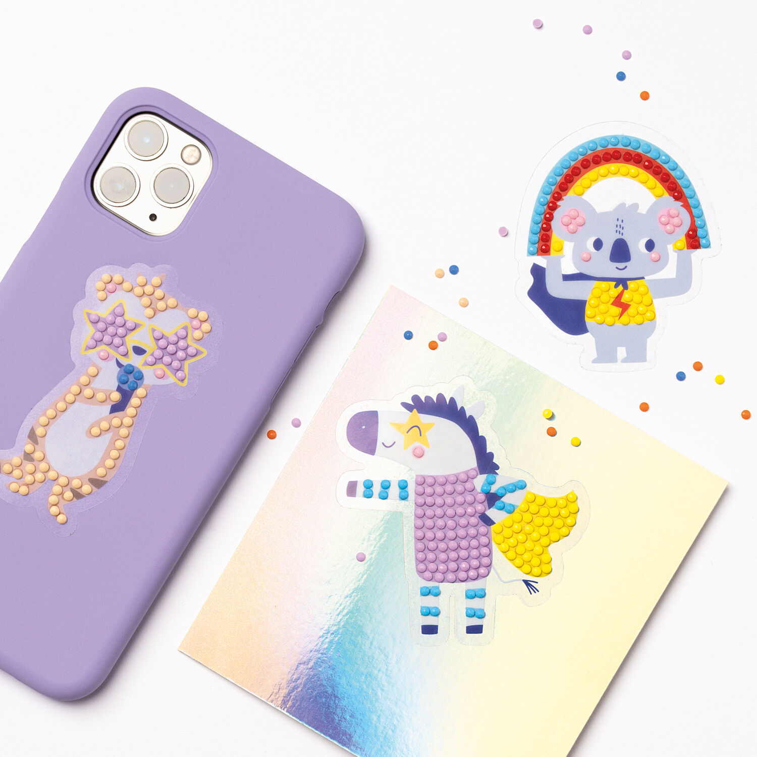 NEU Diamond Painting Set Superheroes, Komplettset f�r 6 Sticker, inkl. Zubeh�r & Anleitung Bild 3