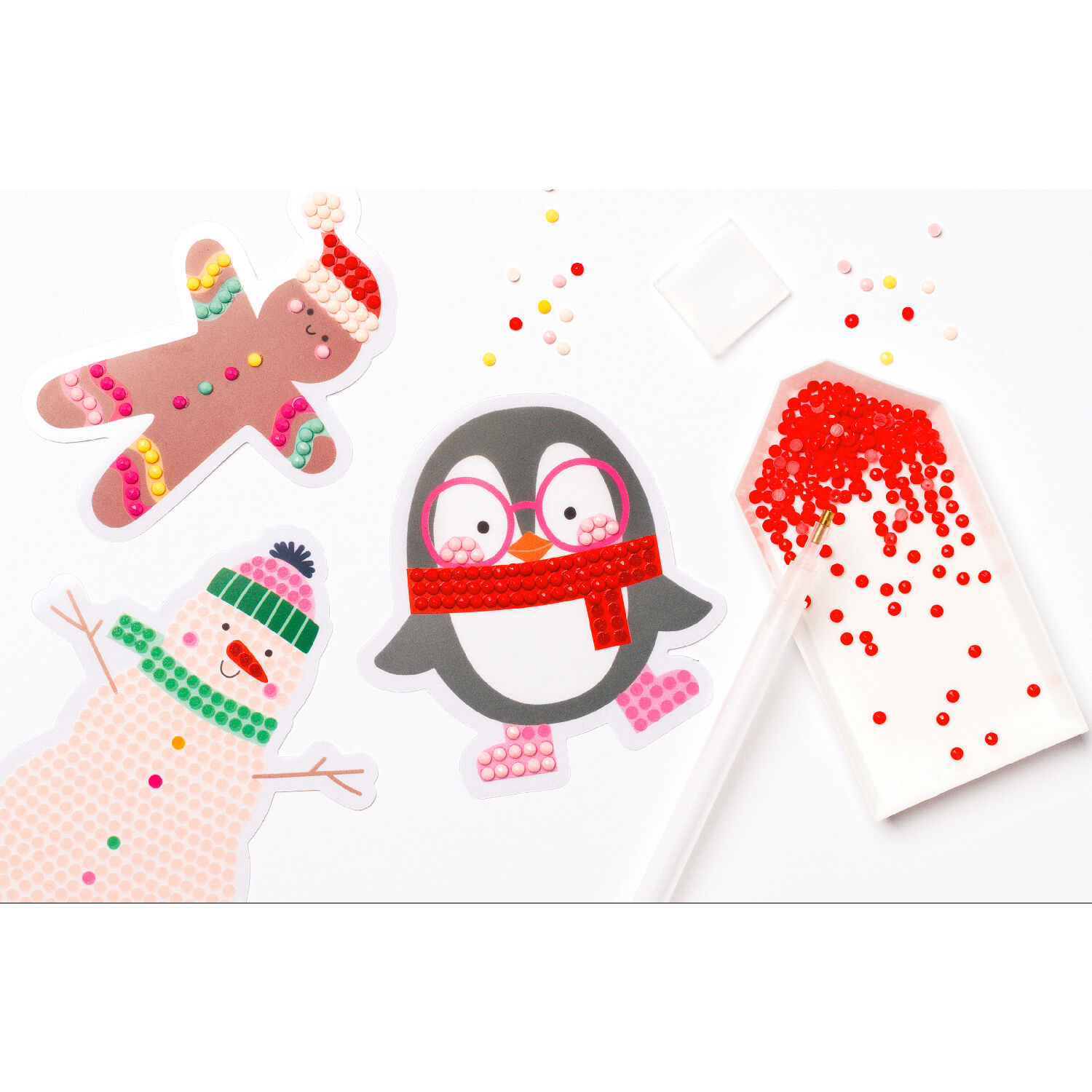 Diamond Painting Set Christmas, Komplettset f�r 6 Sticker, inkl. Zubeh�r & Anleitung Bild 4