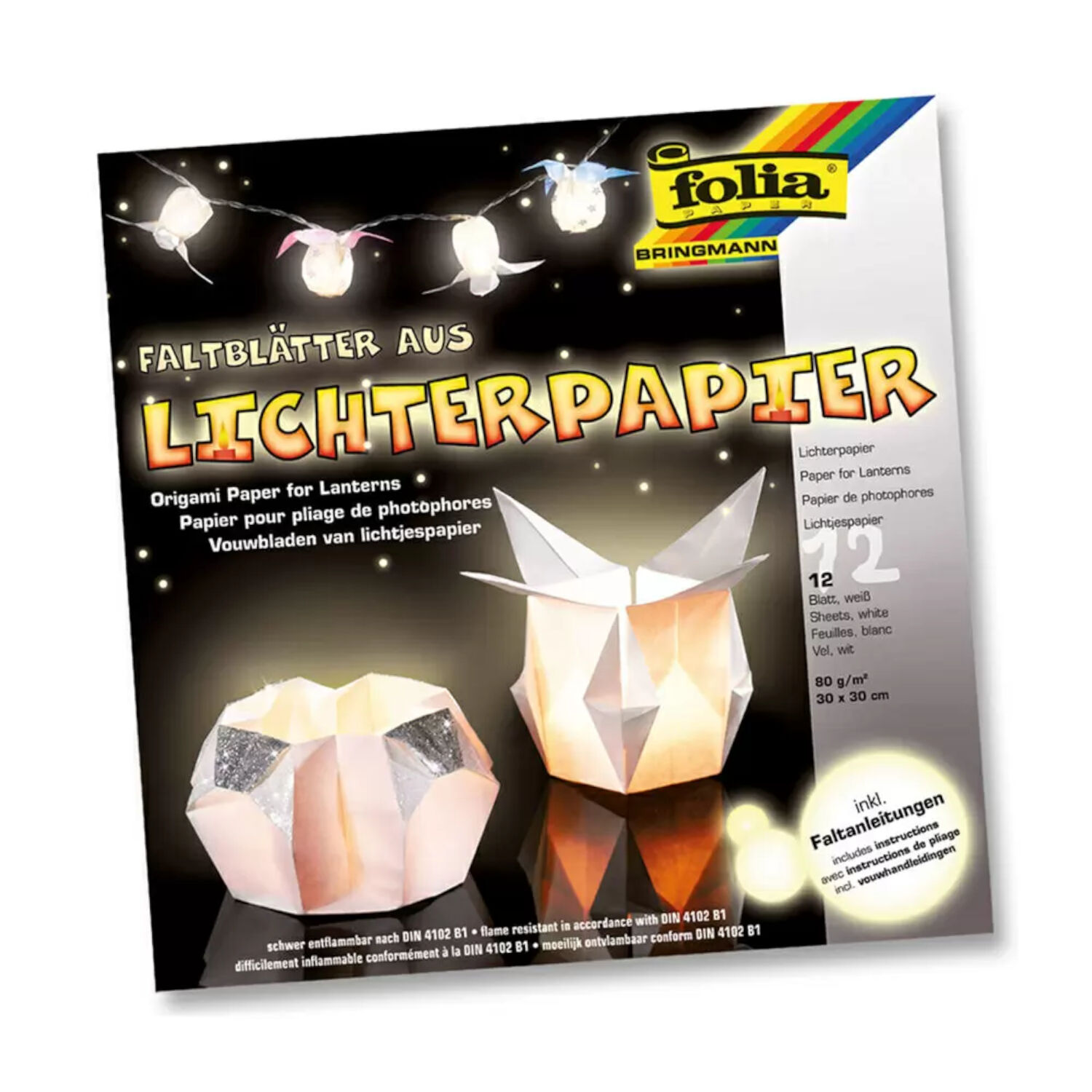 Lichterpapier, 30x30cm, 12 Blatt, 80g/m�