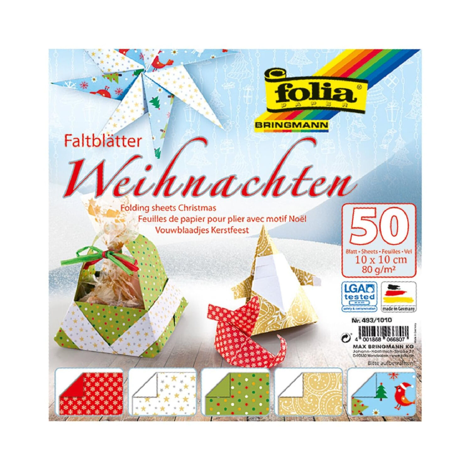 Faltbl�tter Weihnachten, 50 Blatt, 10 x 10 cm