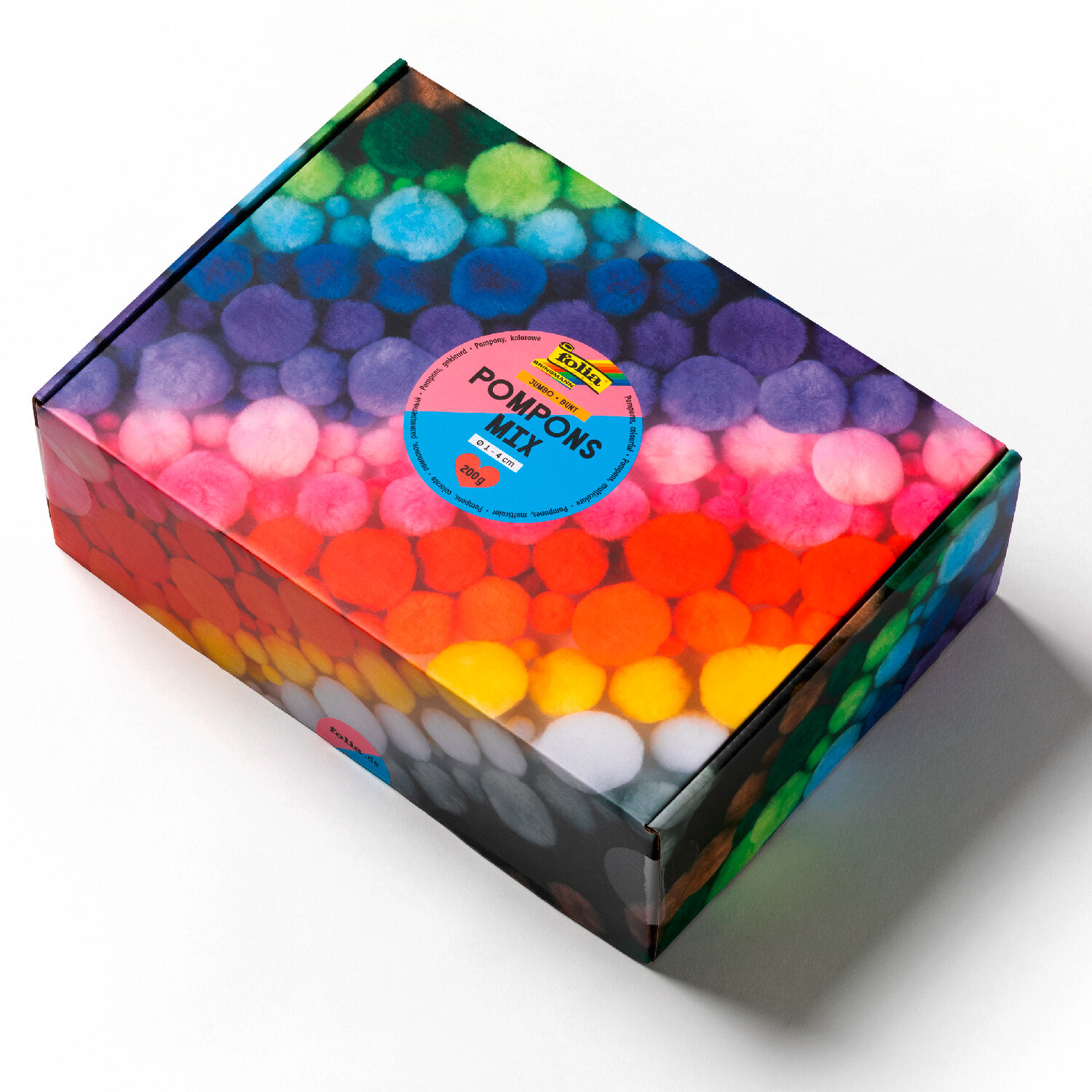 Pompons Mix Jumbo Bunt, 200g, � 1/2/3/4cm, farbig sortiert Bild 3