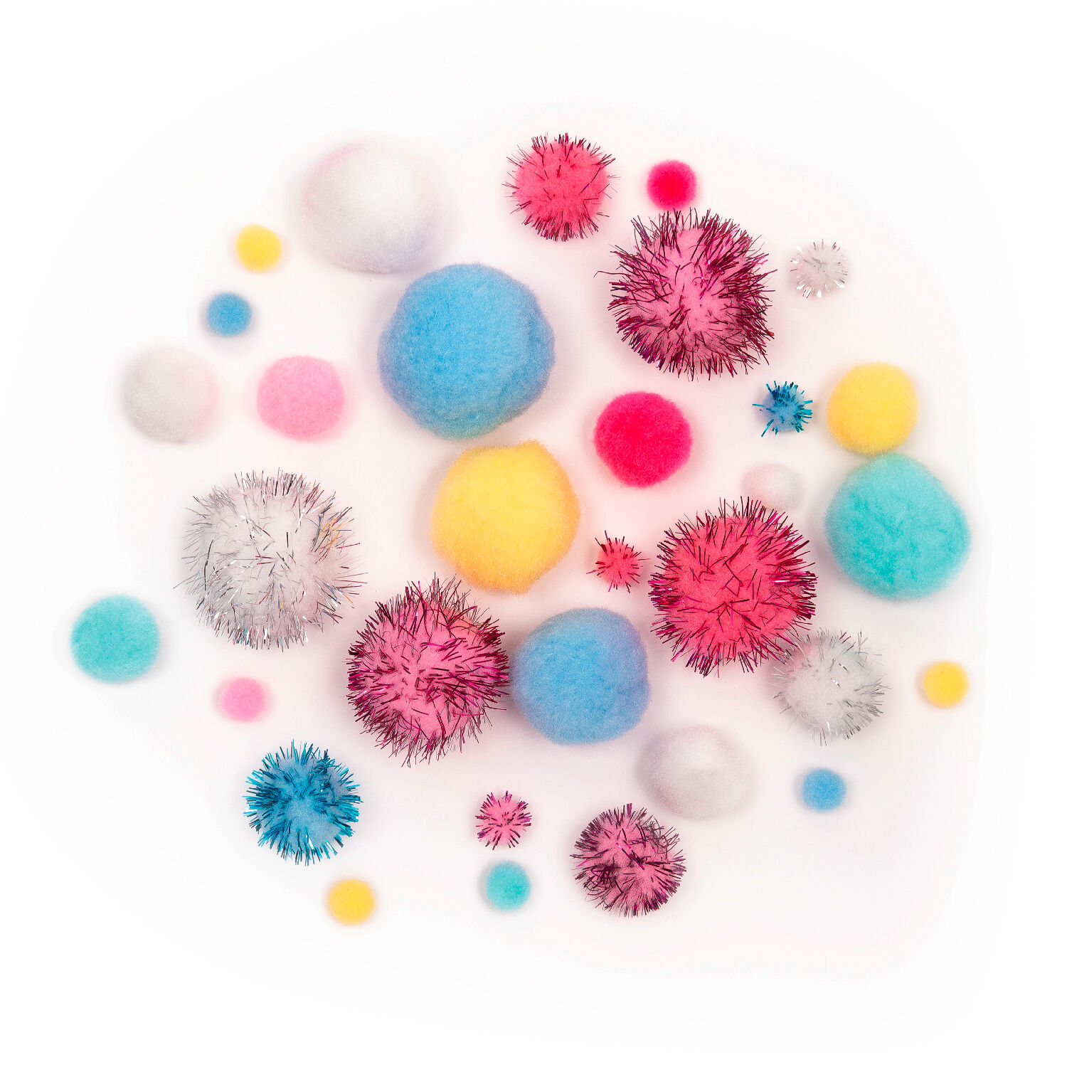Pompons Einhorn, 30 St�ck, 1-4cm, sortierte Farben Bild 2