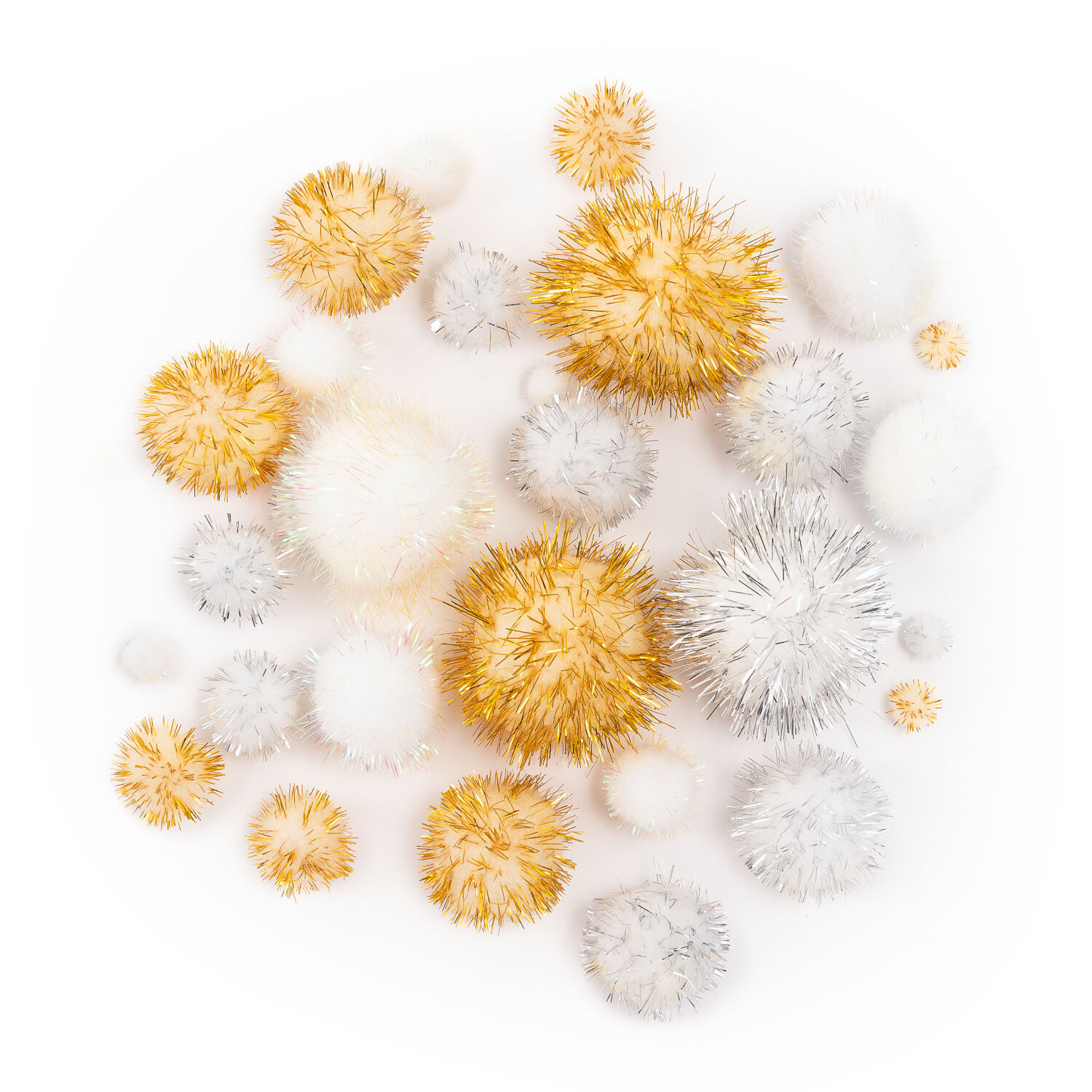 NEU Pompon Set Glitter X-Mas, 30 St�ck in sortierten Gr��en Bild 2