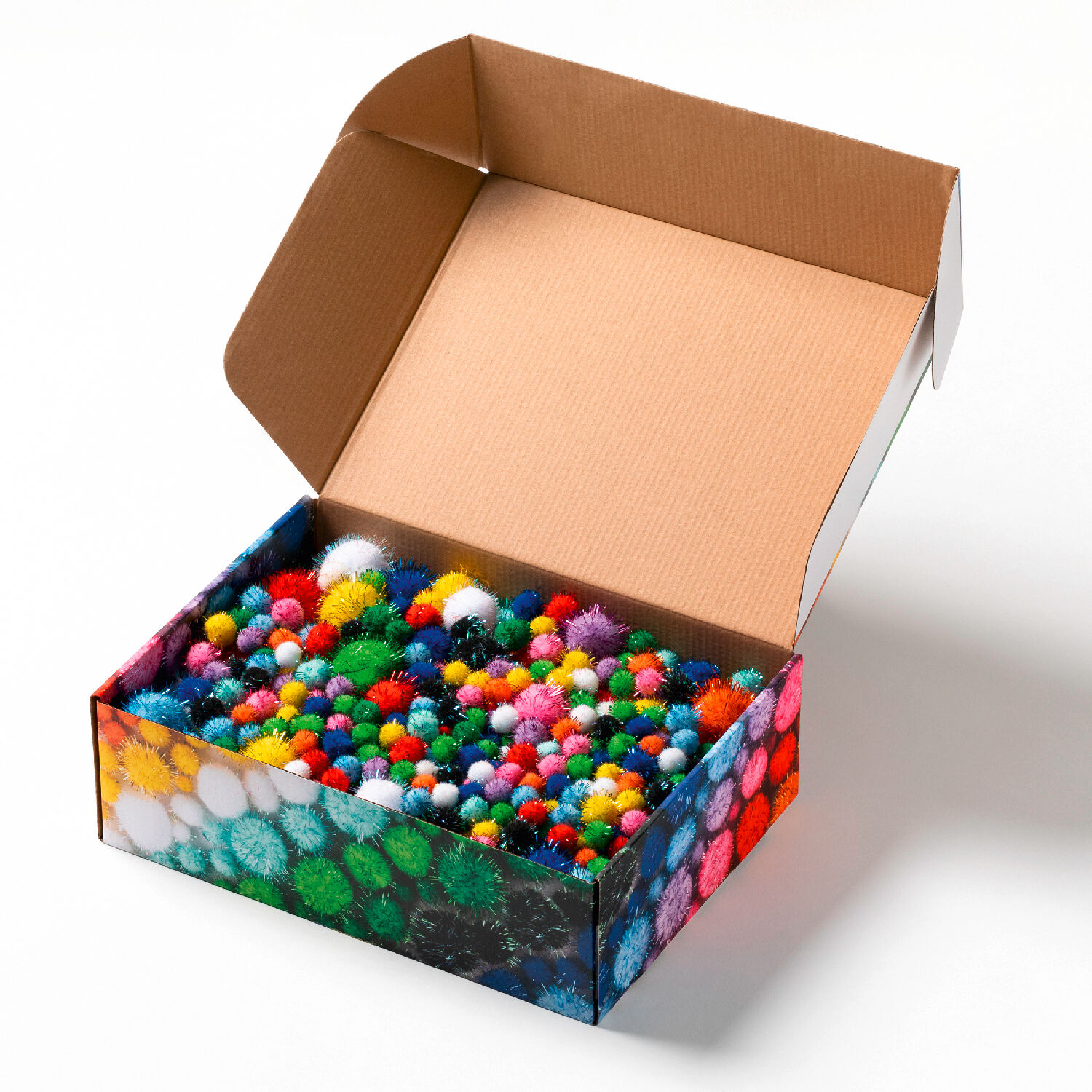 Pompons Mix Box Jumbo Glitter, 300g, ca. 730 St�ck, � 1,5-4cm, farbig sortiert Bild 2