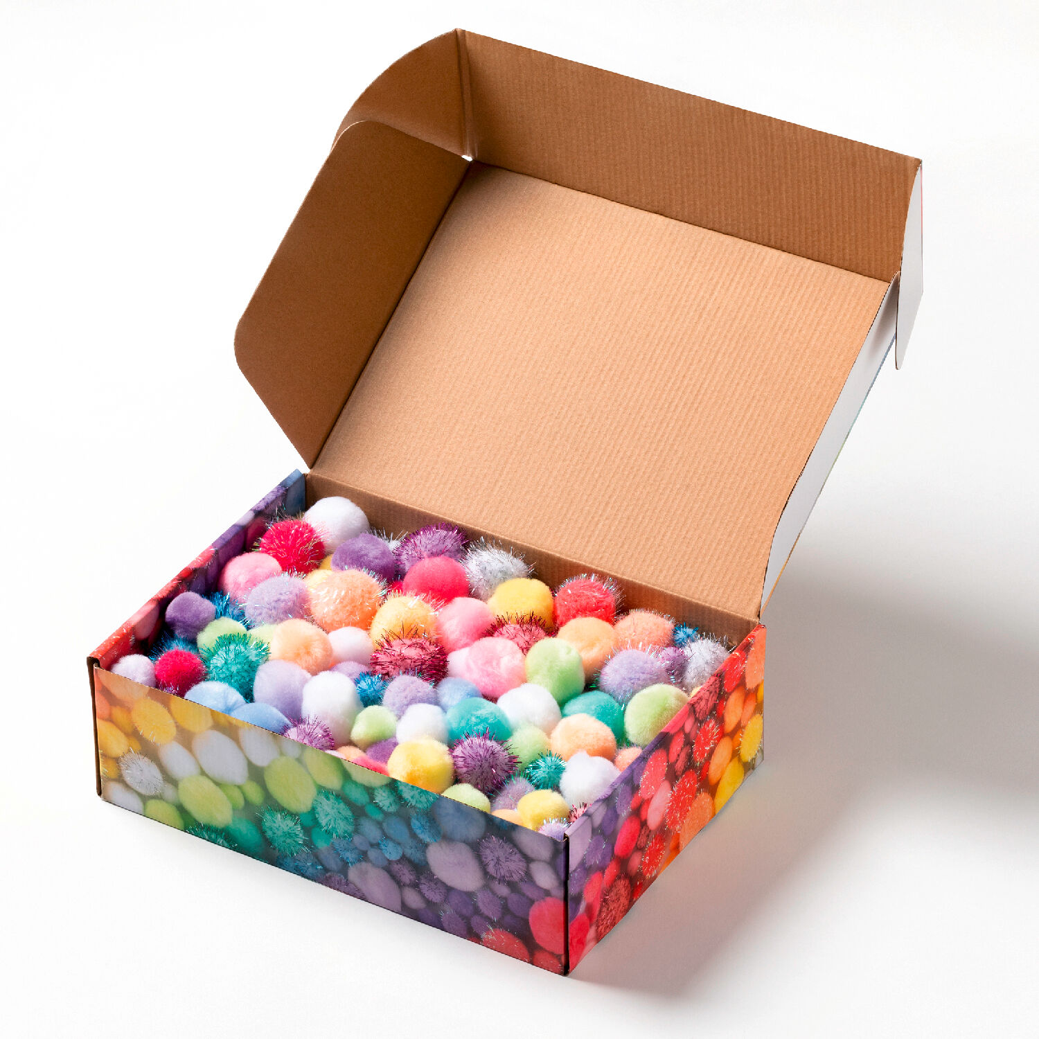 Pompons Mix Box Jumbo Pastell, 300g, ca. 900 St�ck, � 1,5-4cm, farbig sortiert Bild 2
