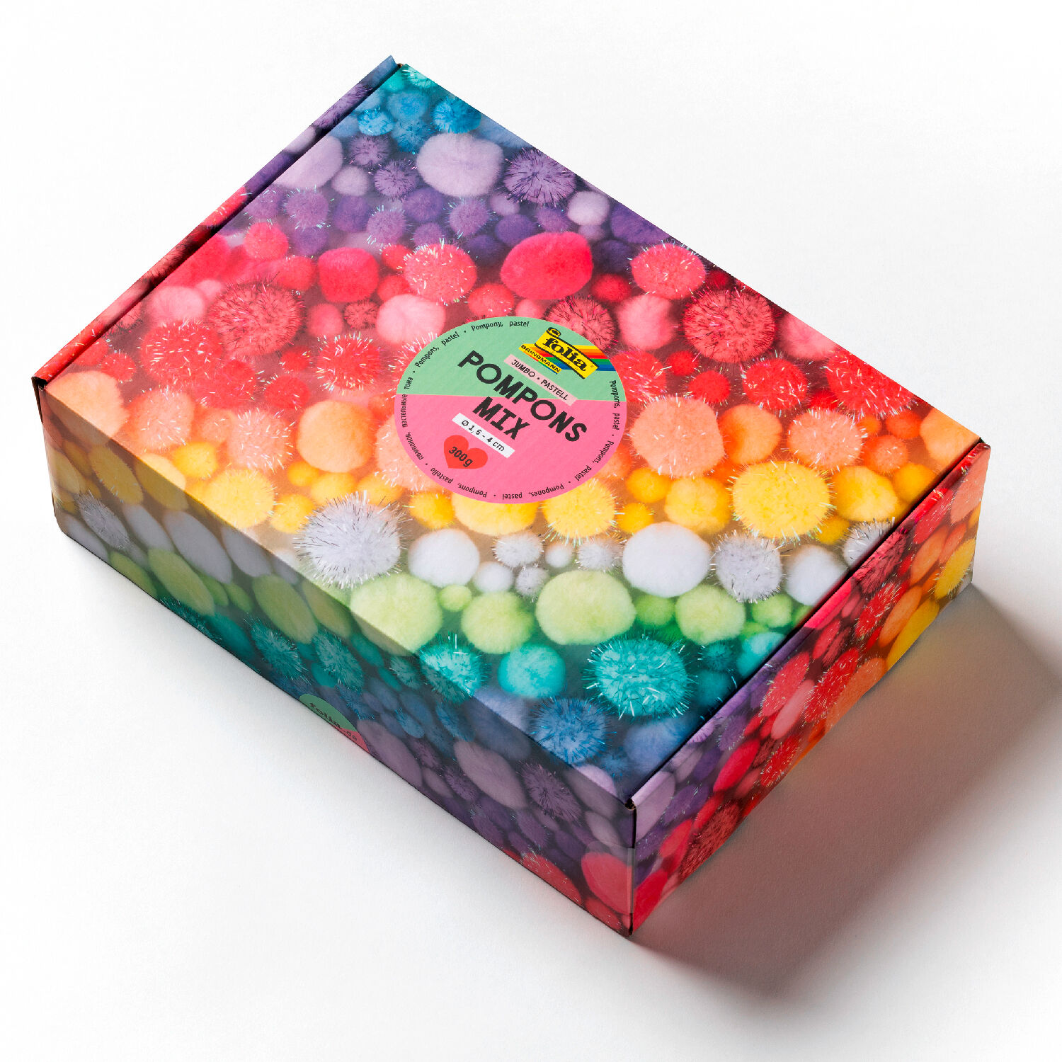 Pompons Mix Box Jumbo Pastell, 300g, ca. 900 St�ck, � 1,5-4cm, farbig sortiert Bild 3
