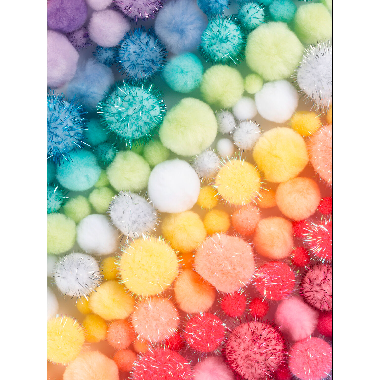Pompons Mix Box Jumbo Pastell, 300g, ca. 900 St�ck, � 1,5-4cm, farbig sortiert Bild 4