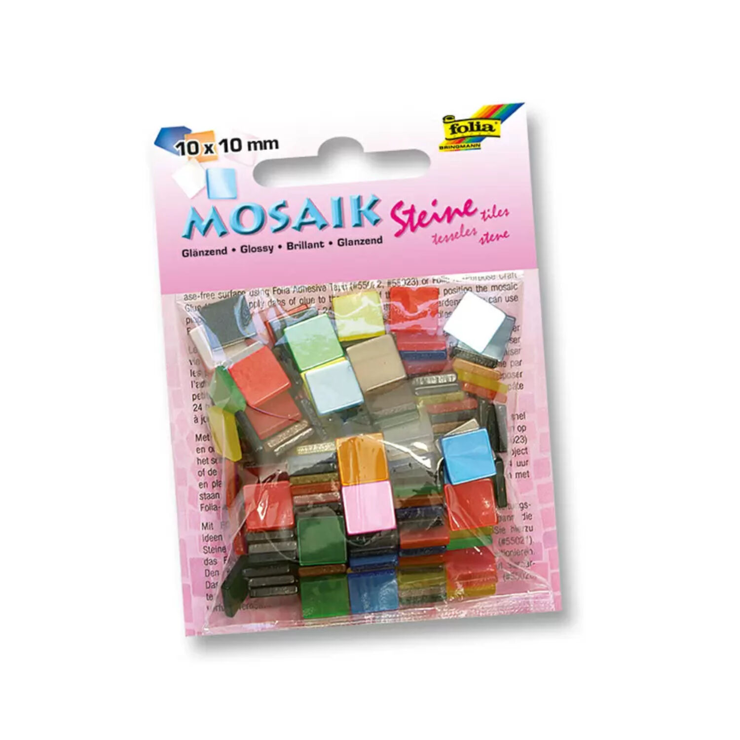 Mosaik Kunstharz Gl�nzend 10x10mm 45g sortiert