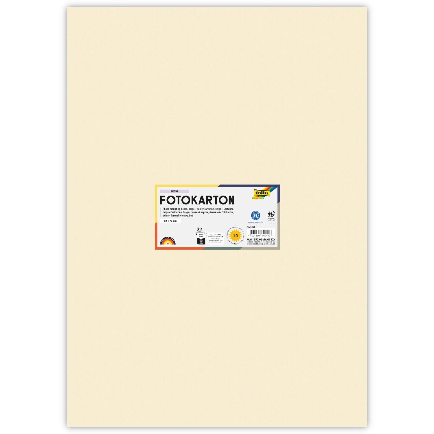 Fotokarton 300g/qm 50x70 cm, Beige, 1 Bogen