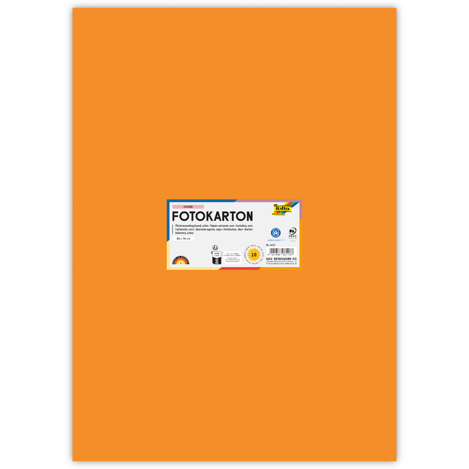 Fotokarton 300g/qm 50x70 cm, Ocker, 1 Bogen