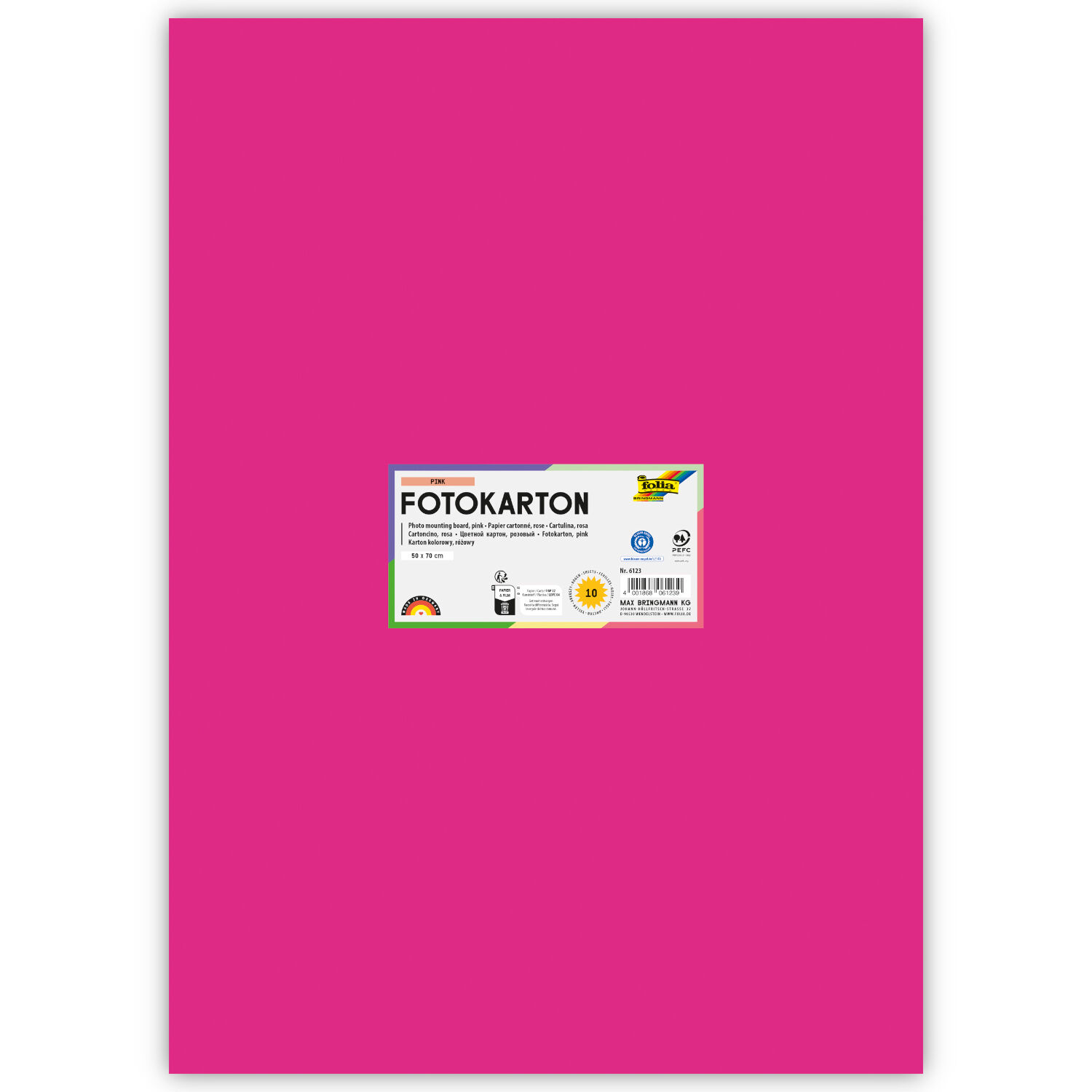 Fotokarton 300g/qm 50x70 cm, Pink, 1 Bogen