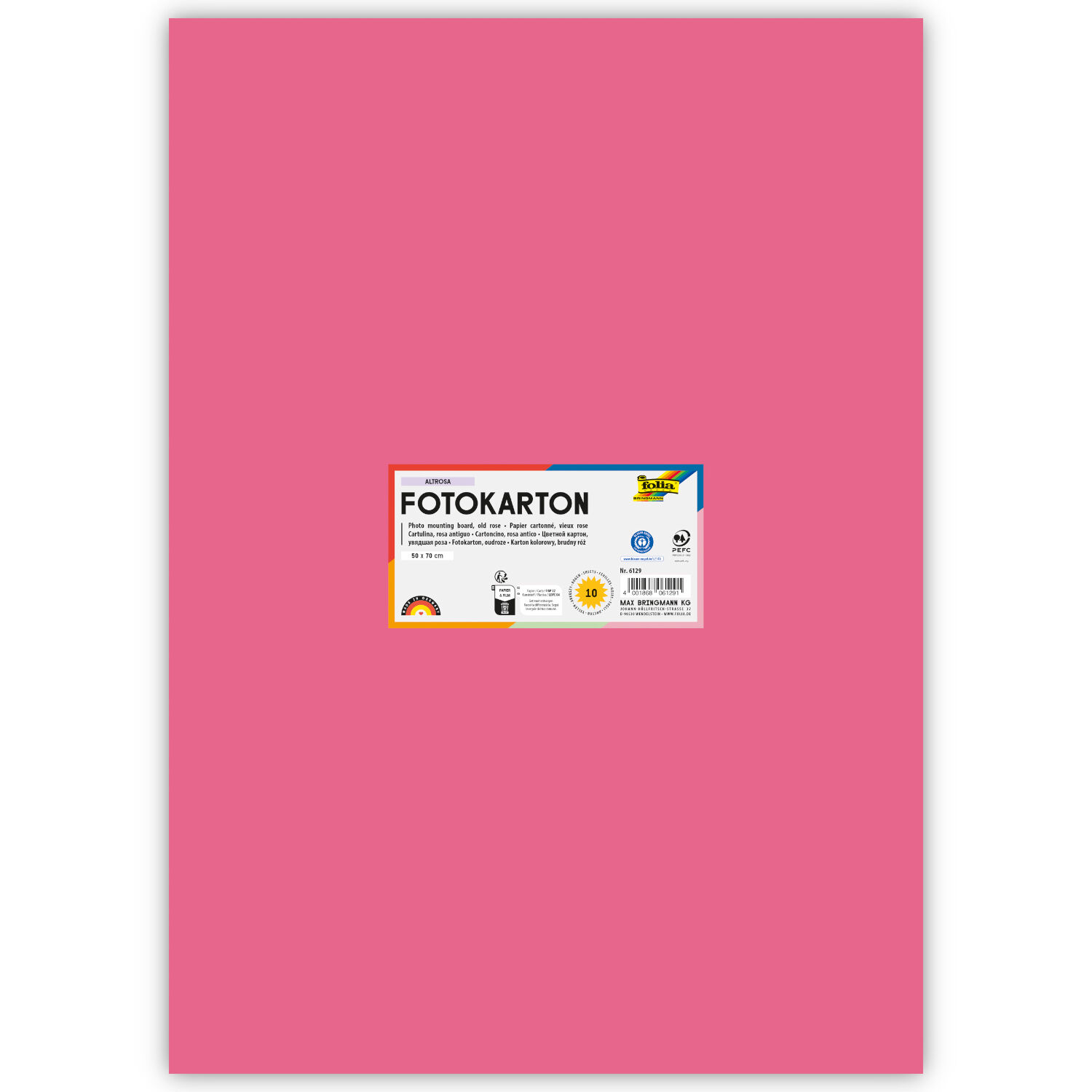 Fotokarton 10 Bogen, 300 g/qm, 50x70 cm, Altrosa