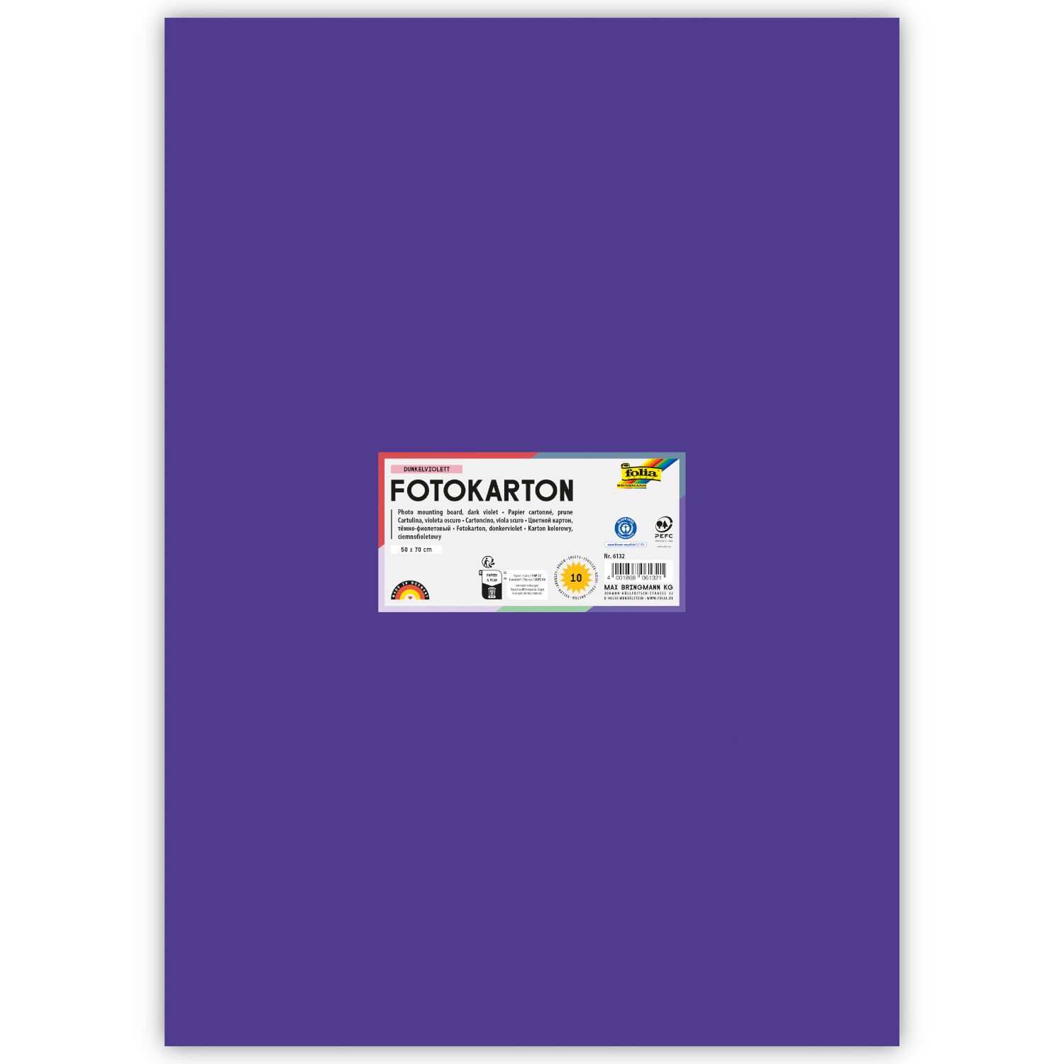 Fotokarton 300g/qm 50x70 cm, Dunkel-Violett, 1 Bogen