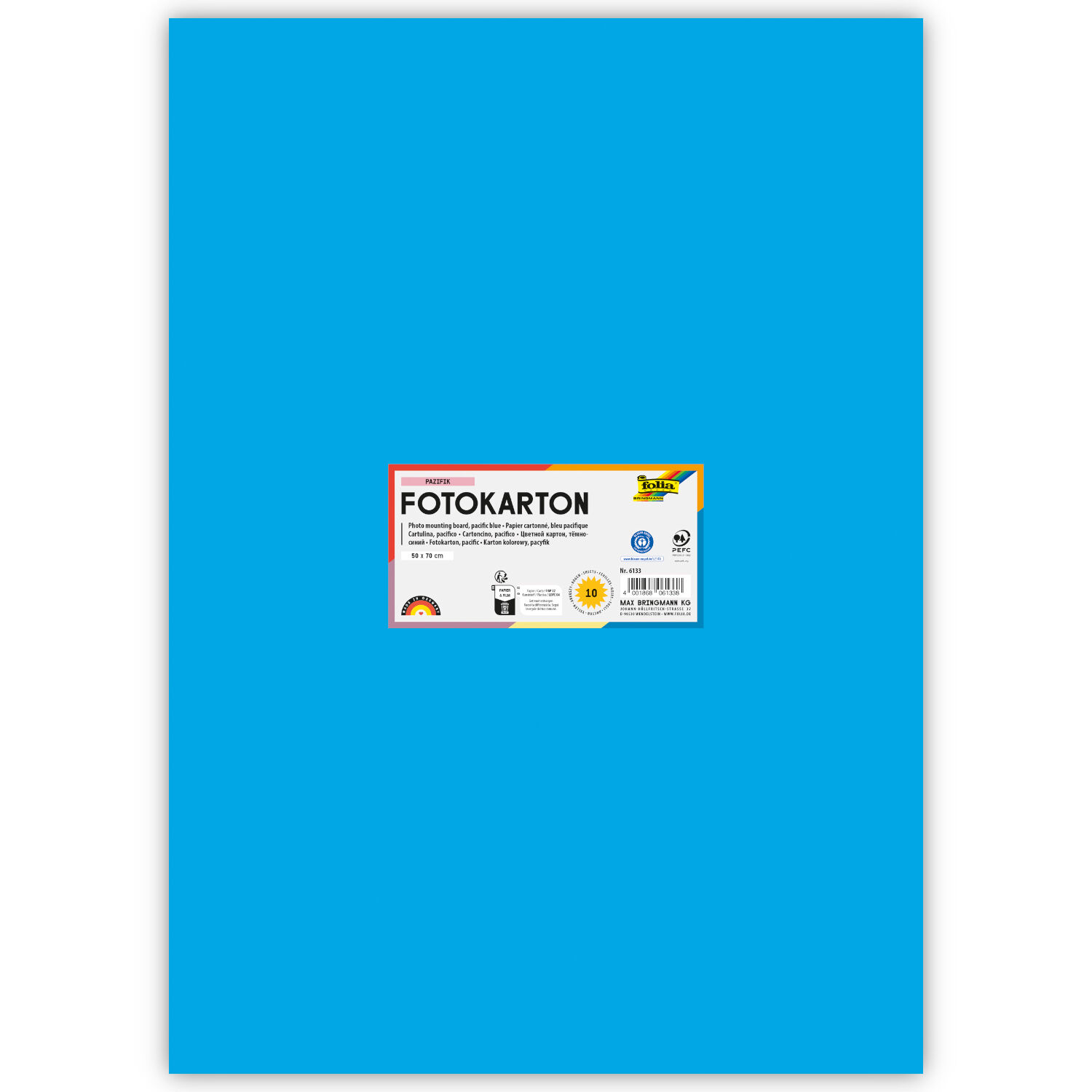 Fotokarton 10 Bogen, 300 g/qm, 50x70 cm, Pazifik