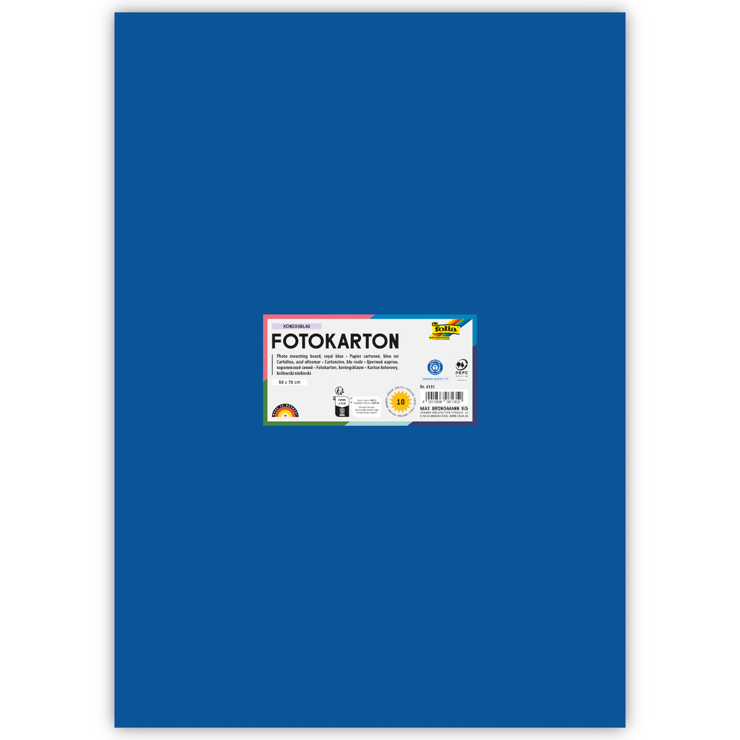 Fotokarton 10 Bogen, 300 g/qm, 50x70 cm, K�nigsblau