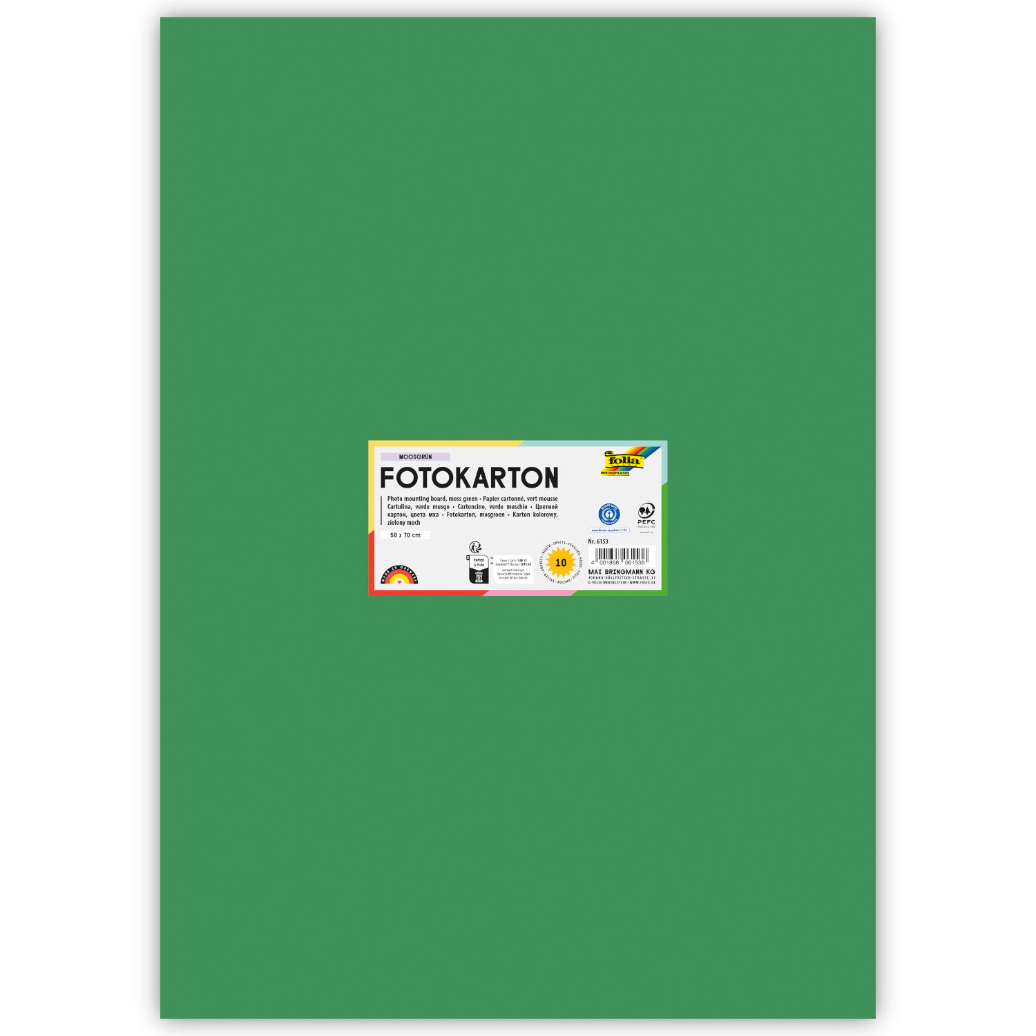 Fotokarton 300g/qm 50x70 cm, Moos-Gr�n, 1 Bogen