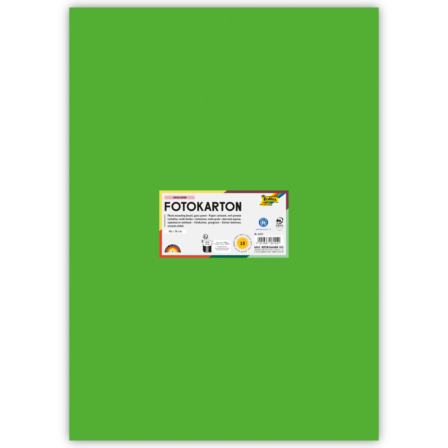 Fotokarton 300g/qm 50x70 cm, Gras-Gr�n, 1 Bogen