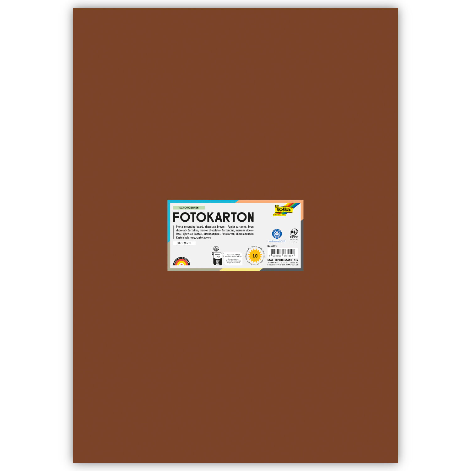 Fotokarton 300g/qm 50x70 cm, Schoko-Braun, 1 Bogen