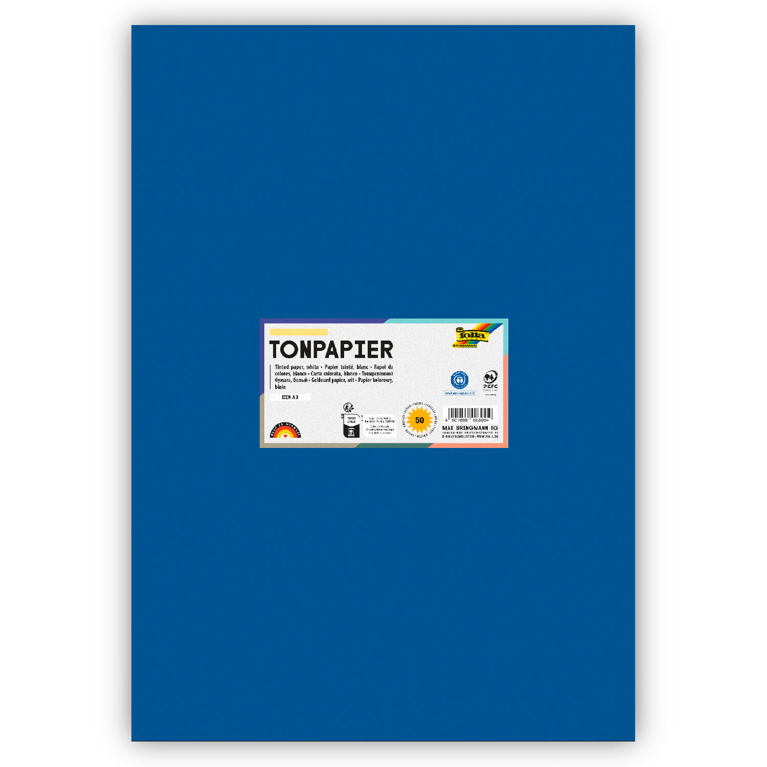 Tonpapier 130g/qm, DIN A3, 50er Pack, K�nigsblau