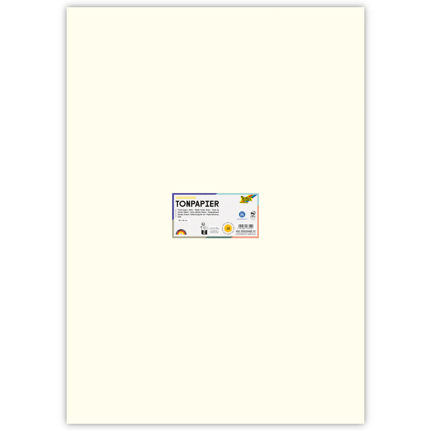 Tonpapier, 10 Bogen, 130 g/qm, 50x70 cm, Perlwei�