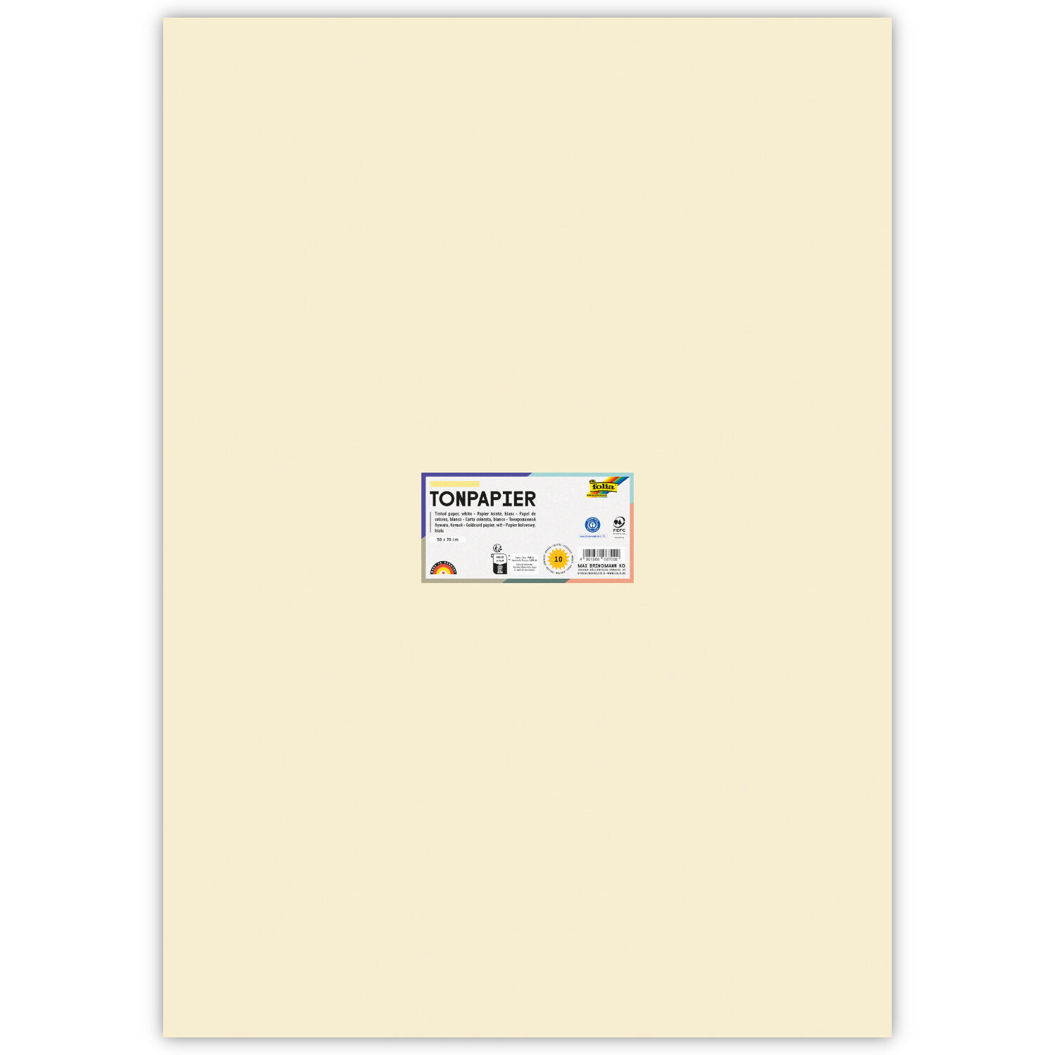 Tonpapier, Einzelbogen, 130 g/qm, 50x70 cm, Beige