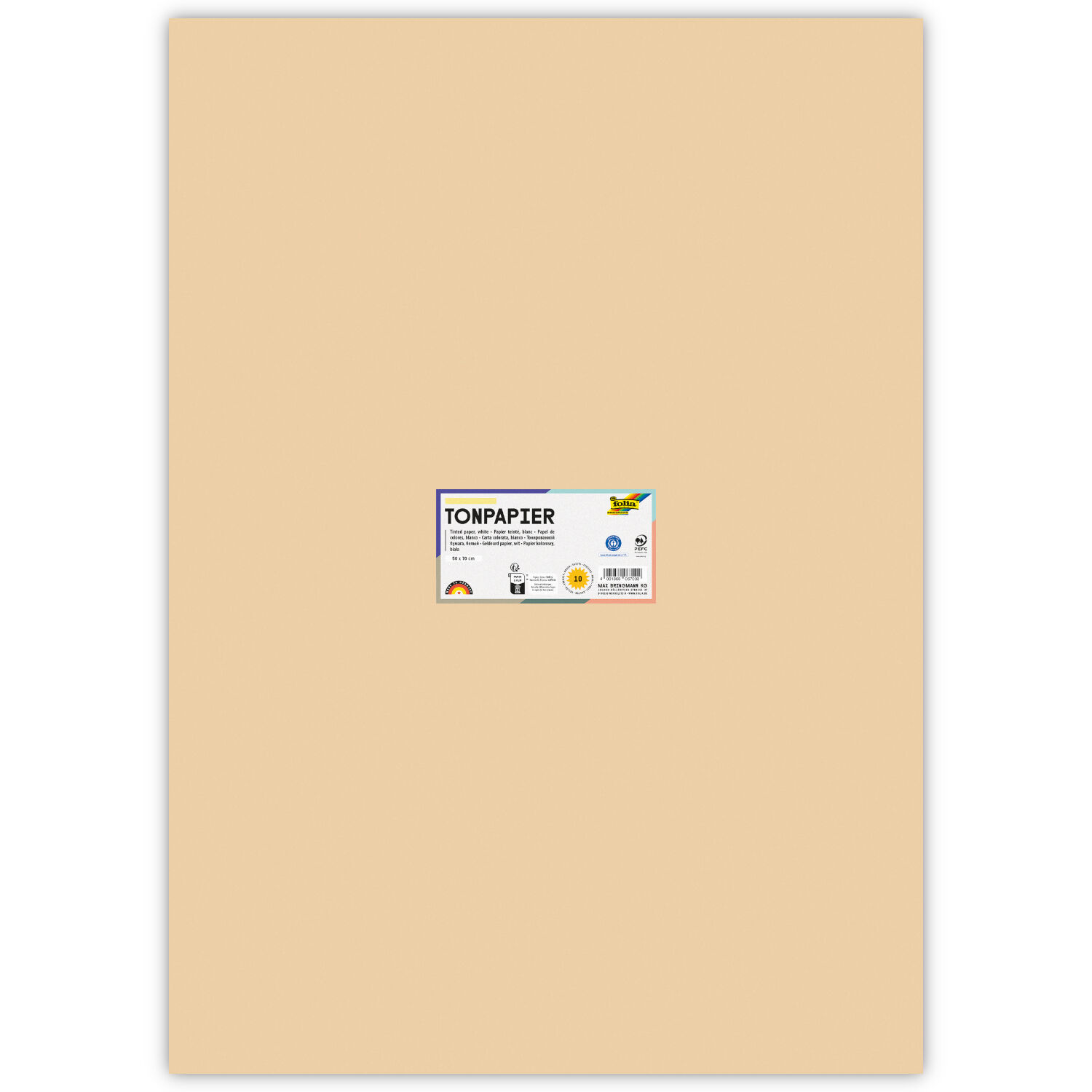 Tonpapier, Einzelbogen, 130 g/qm, 50x70 cm, Chamois