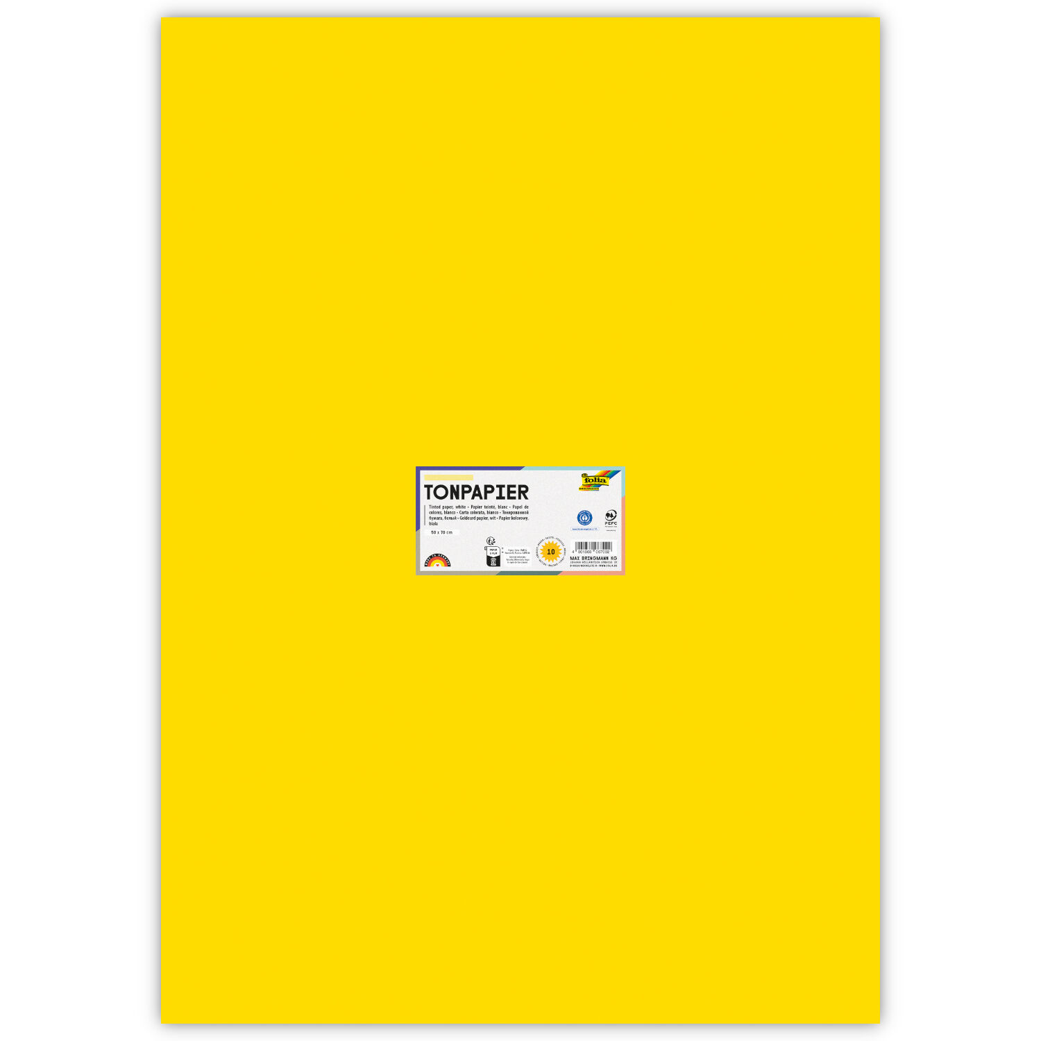 Tonpapier, Einzelbogen, 130 g/qm, 50x70 cm, Bananengelb