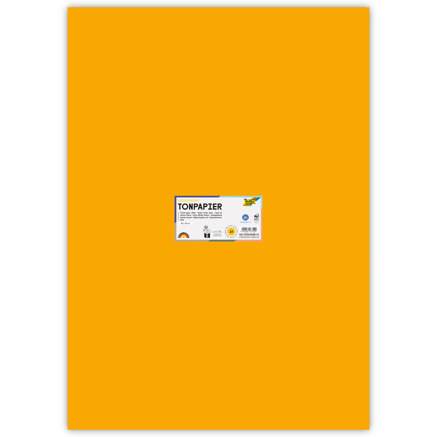Tonpapier, Einzelbogen, 130 g/qm, 50x70 cm, Dunkelgelb