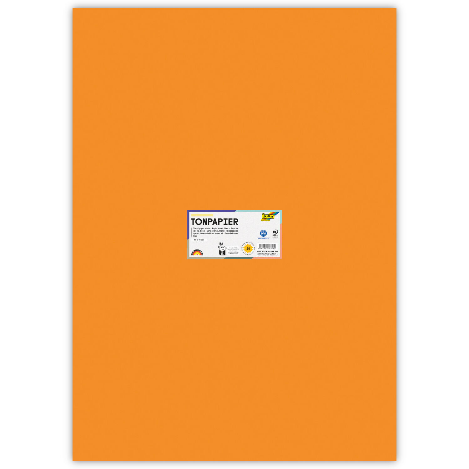 Tonpapier, 10 Bogen, 130 g/qm, 50x70 cm, Ocker